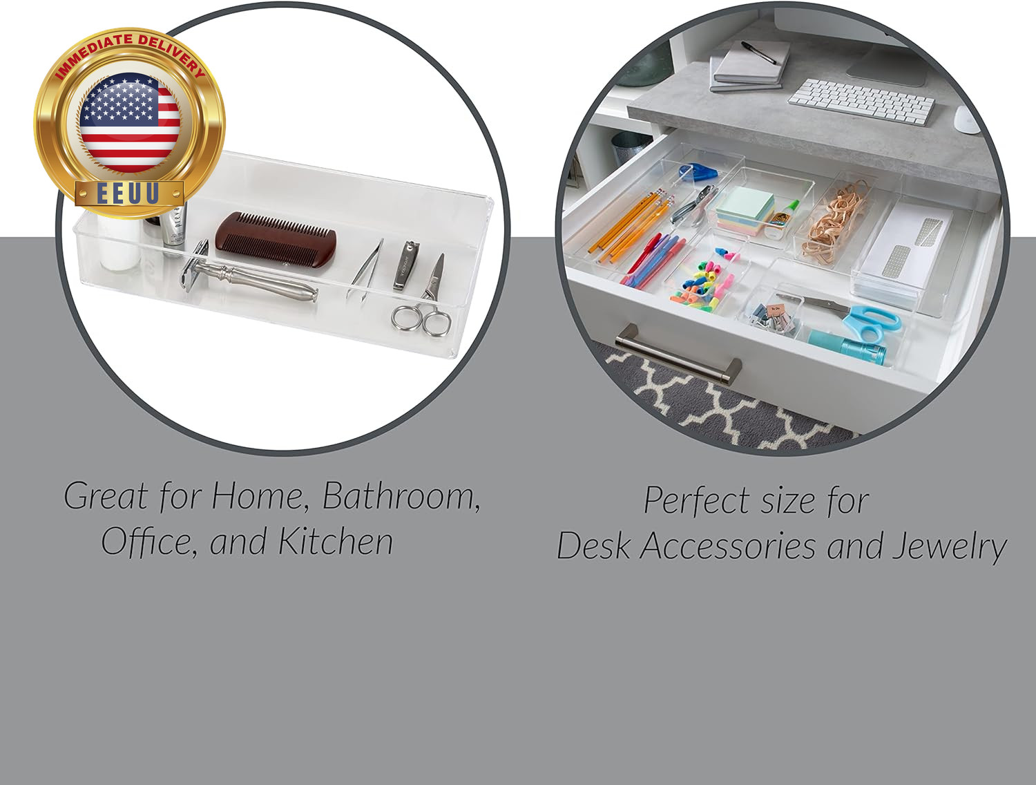 Medium Rectangular Drawer Organizer, Super Clear ⭐️⭐️⭐️⭐️⭐️