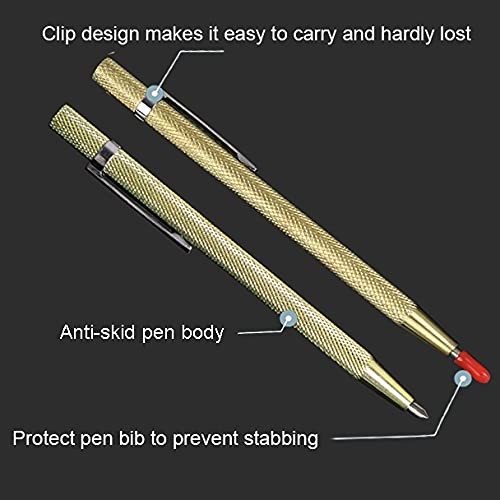 VebaCidi Scribe Tool, 2 Pieces Tungsten Carbide 1 Count (Pack of 2), Golden