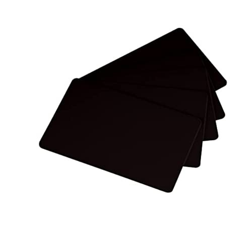 100 Pack Black CR80 PVC Cards, 30 mil Blank Plastic ID Badge Cards, Printable