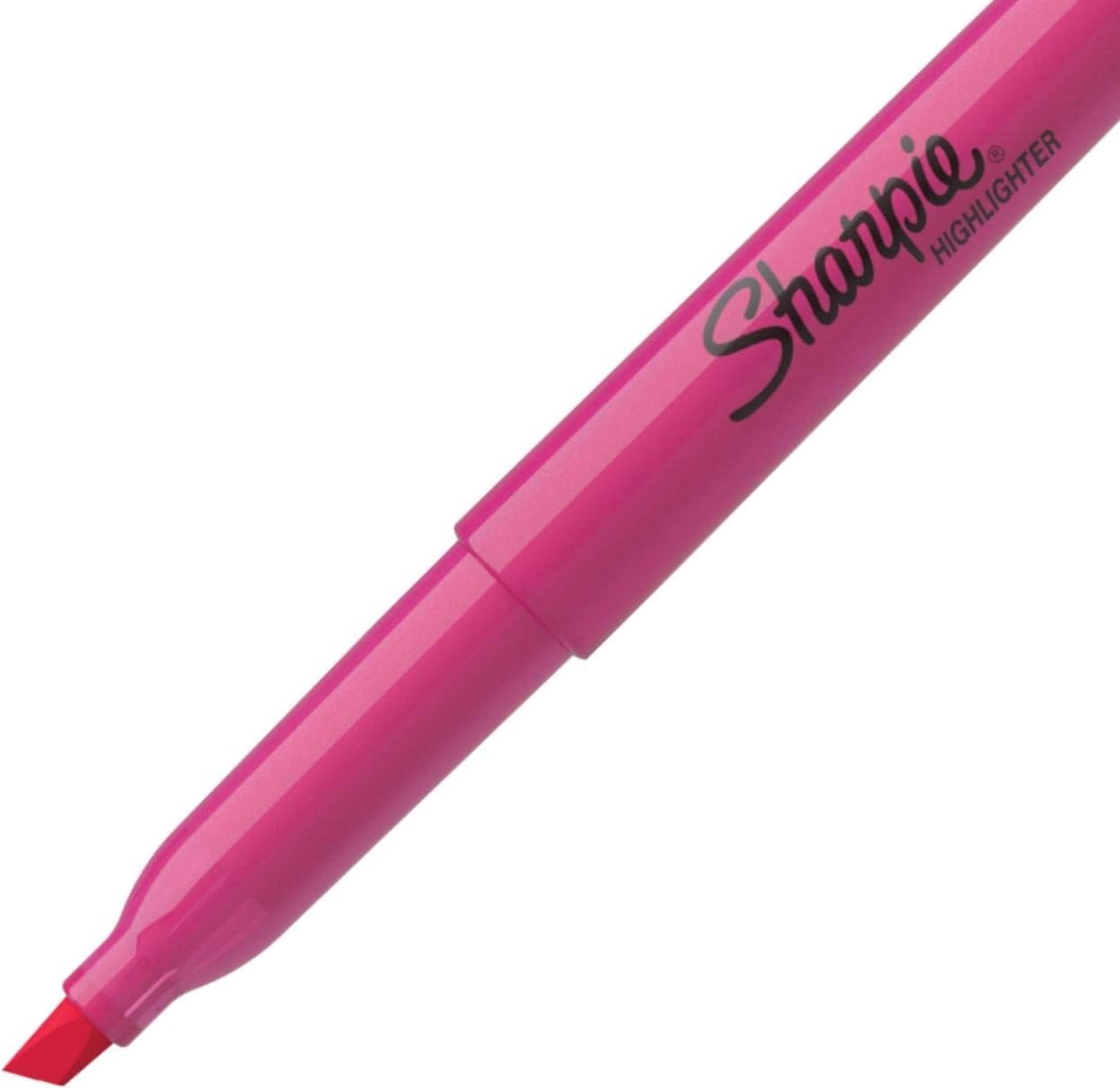 Sharpie Pocket Style Highlighter, Chisel Tip, Fluorescent Pink, 1-Count (Bulk)