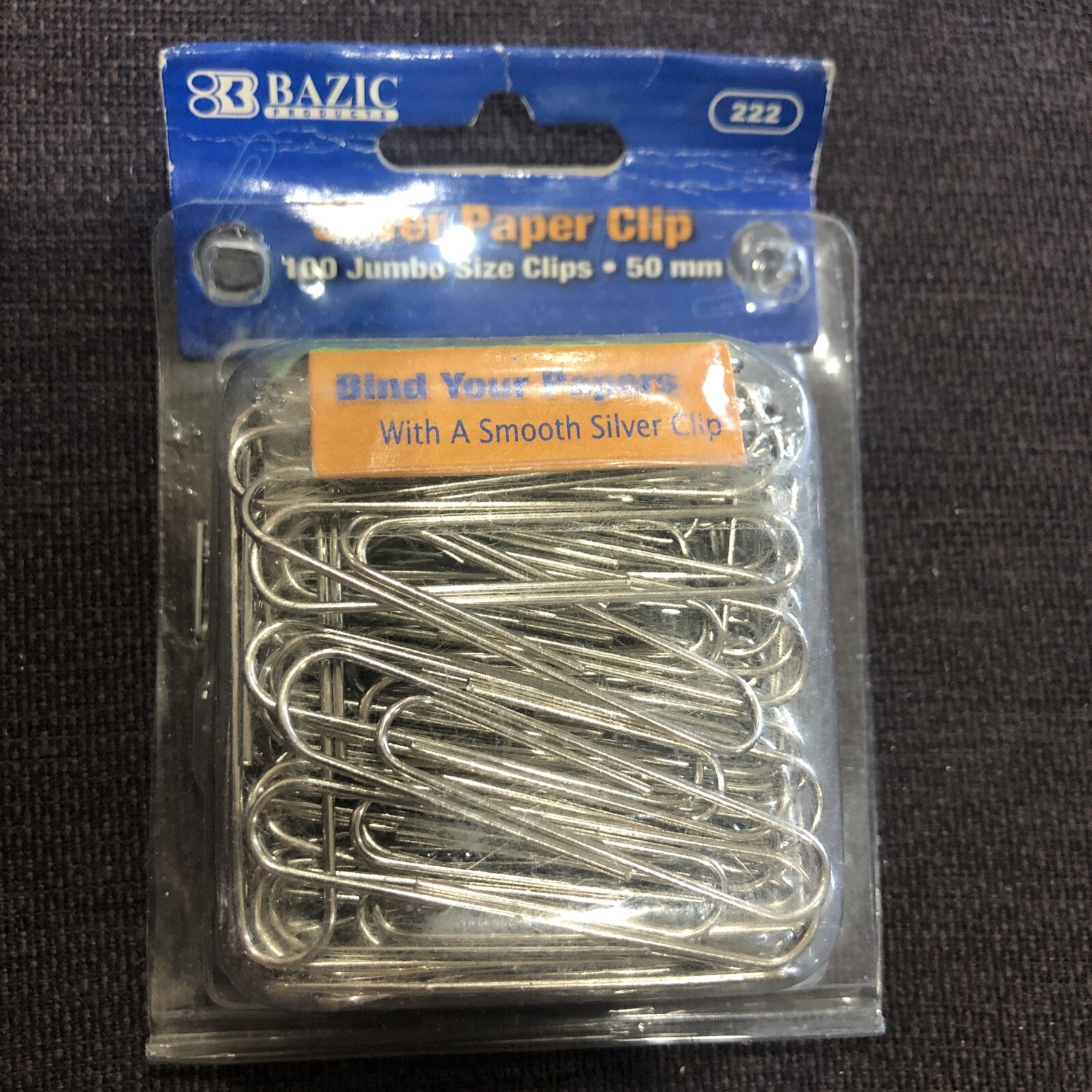 100 Large Jumbo Paper Clips 50mm Silver Smooth Finish Craft Home School Office
