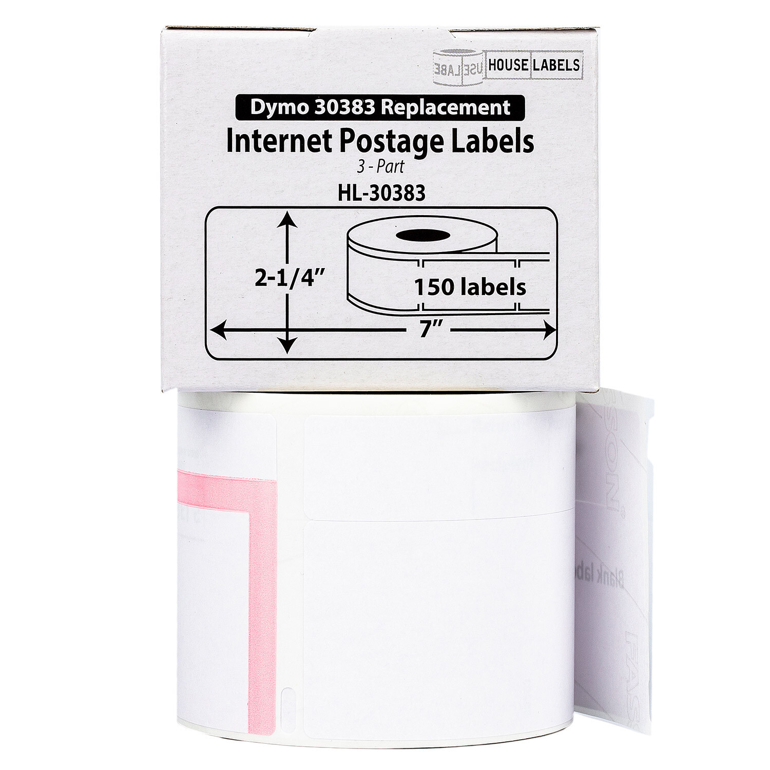 DYMO 30383 3-Part Internet Postage Labels (2-1/4″ x 7″) – (12) Rolls of 150