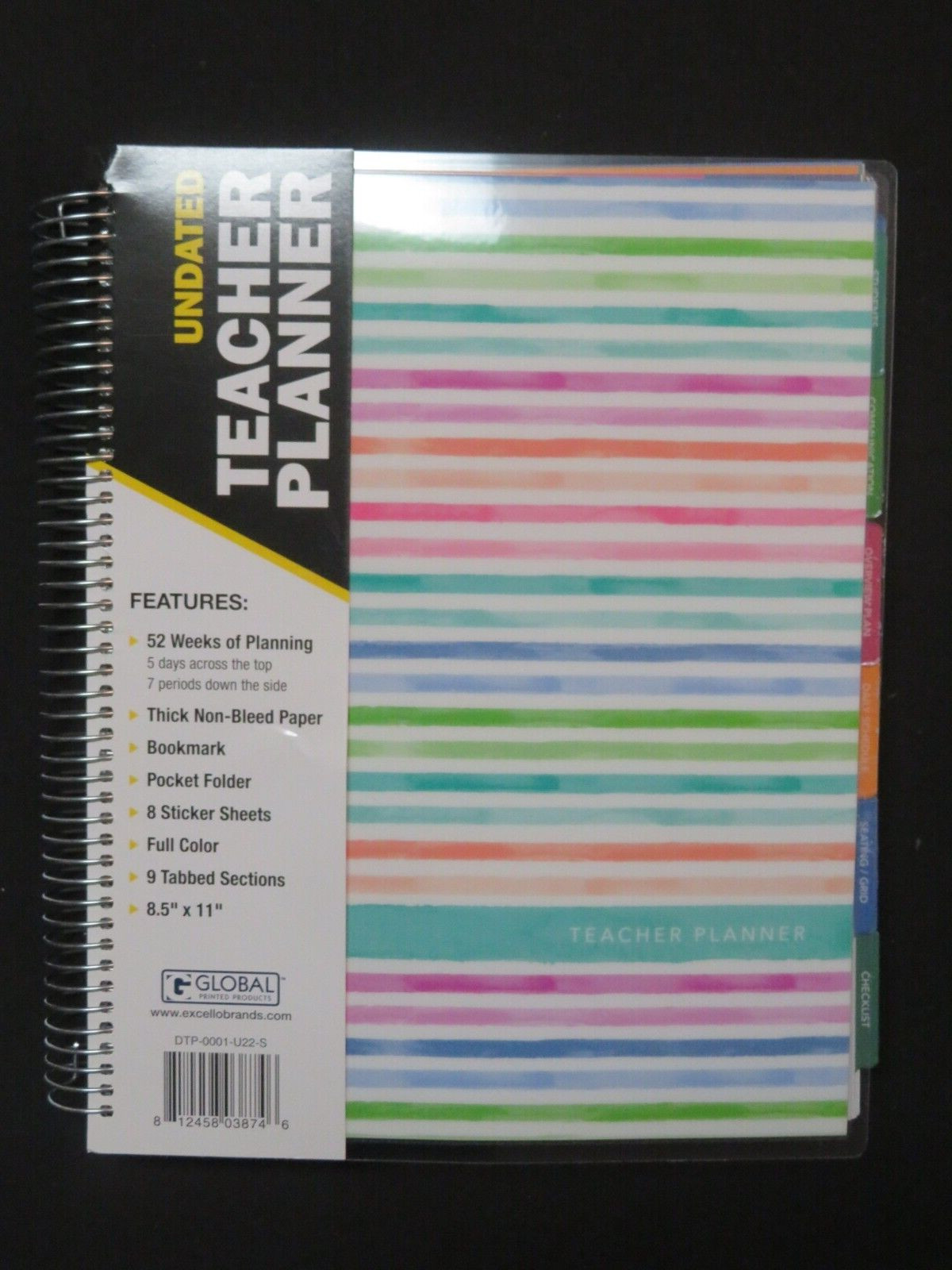 Global Printed Products Undated Teacher 52 Week Planner 210 Pages 8.5″ x 11″