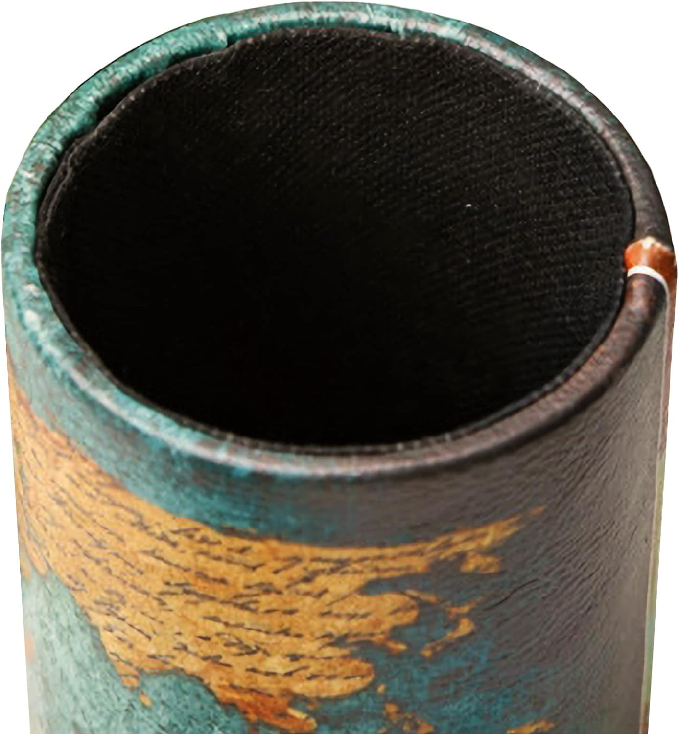 Vintage Pen Pencil Holder Cup Retro Pattern Desk Organizer for Home Office Bedro