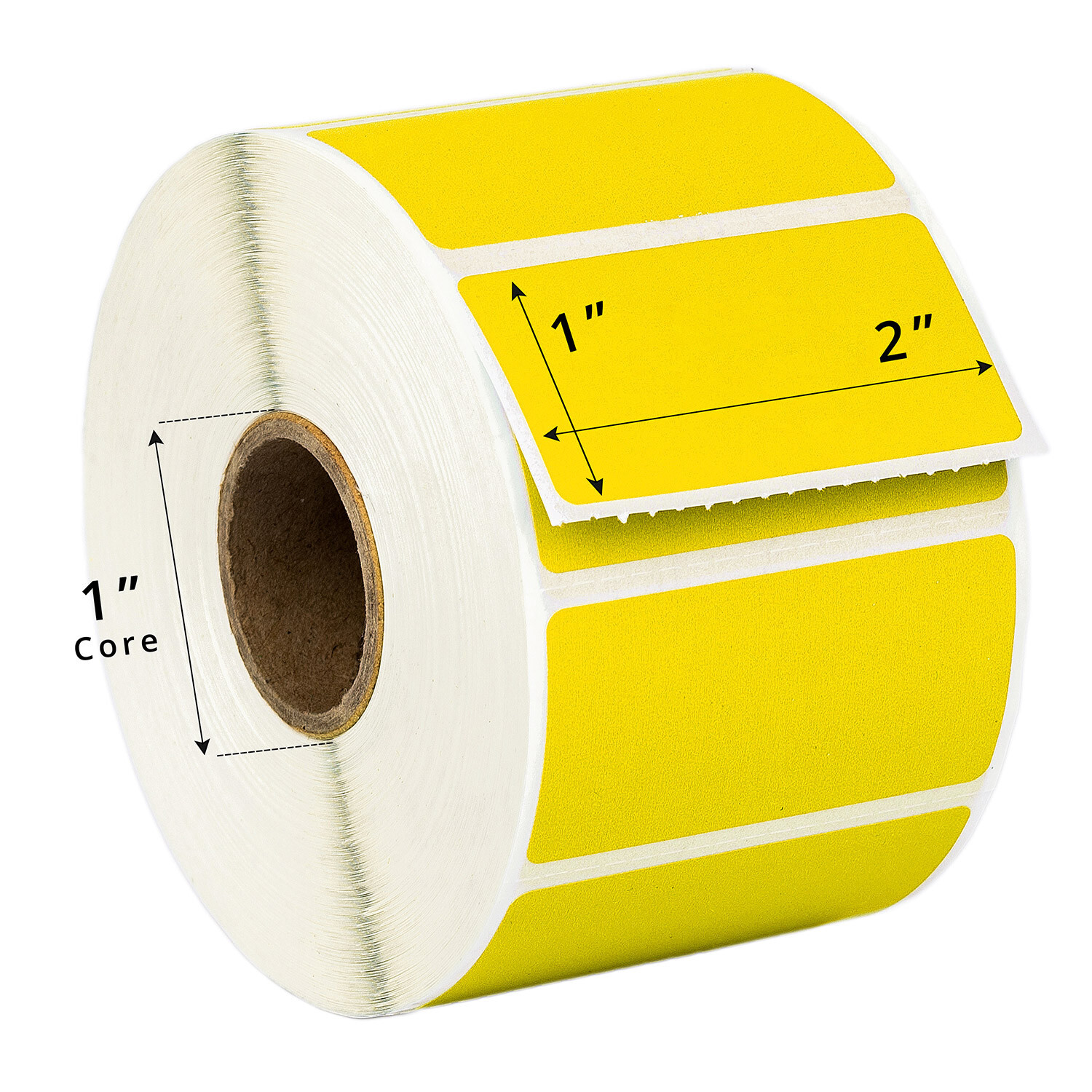 ZEBRA 2 x1 COLOR Direct Thermal Labels YELLOW – (1) Roll of 1300 GX420t LP2824