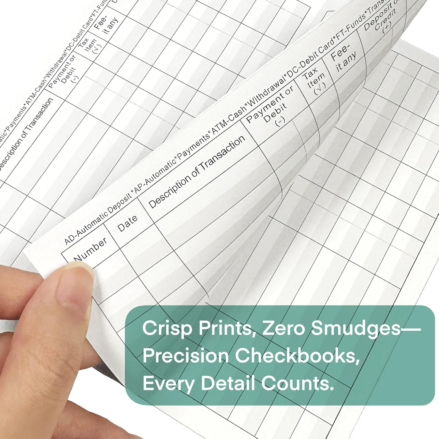 6″ x 3″ Blank Check Registers for Personal or Business Banking – Pack of 12