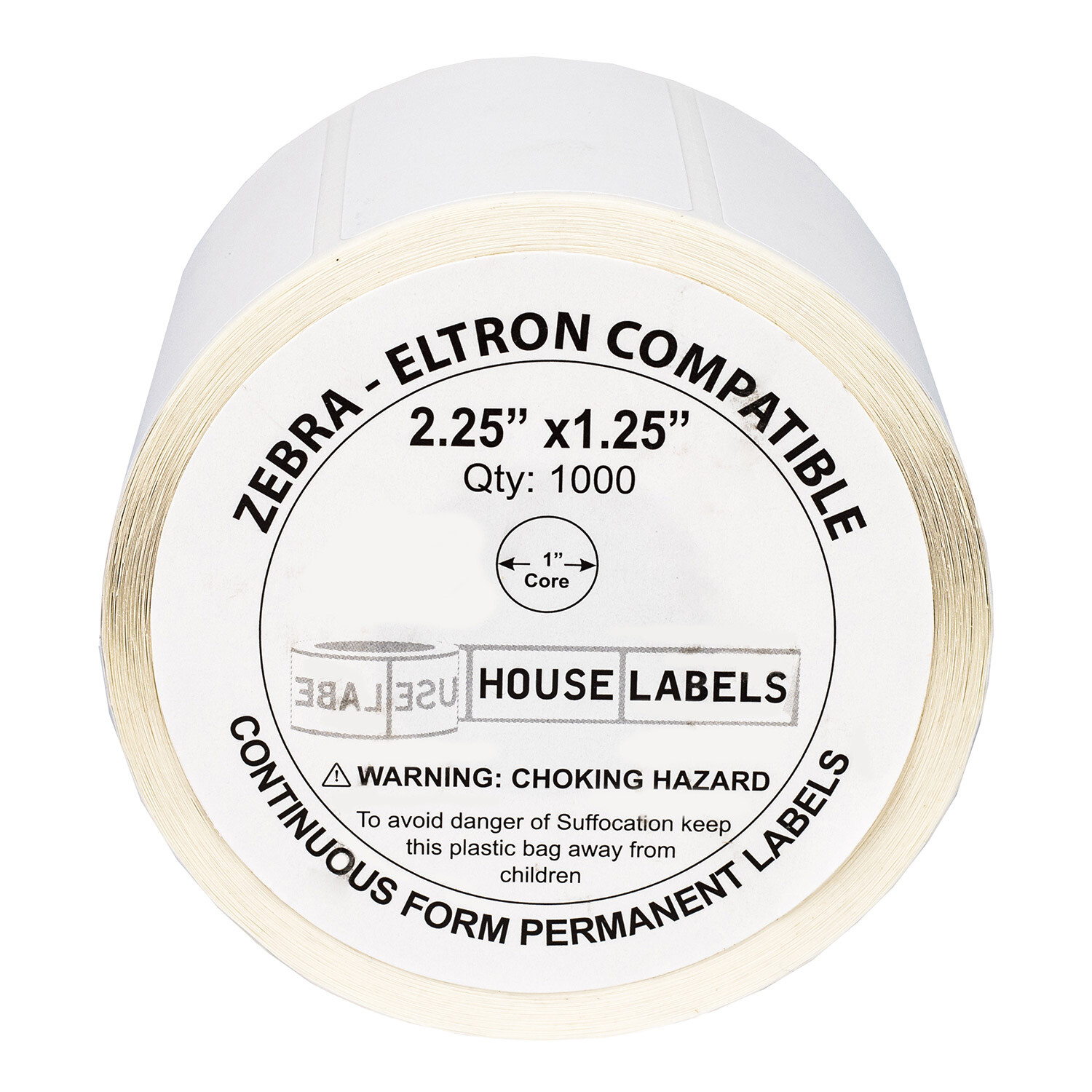 ZEBRA /ELTRON 2.25 x 1.25 (2-1/4″ x 1-1/4″) Thermal Labels – (100) Rolls of 1000