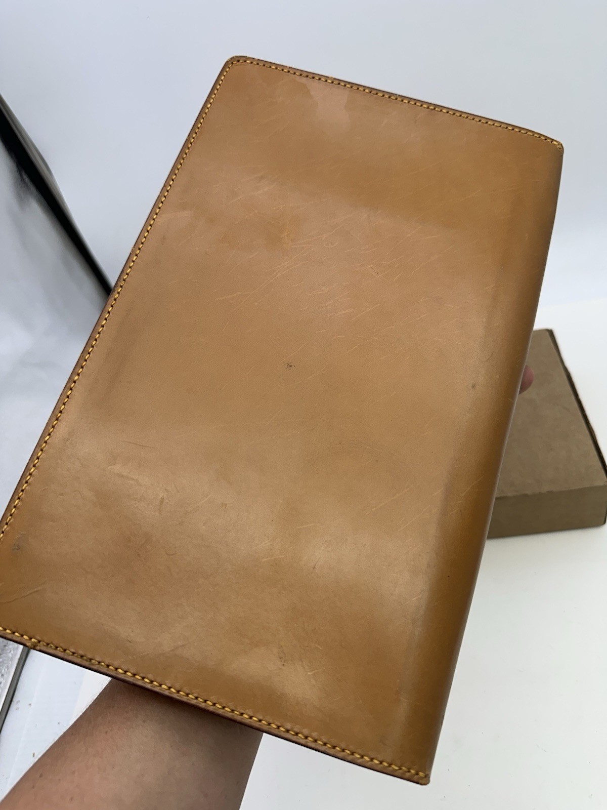 Vintage Haussmann Paris France Leather File Folder Portfolio Central Snap Clasp
