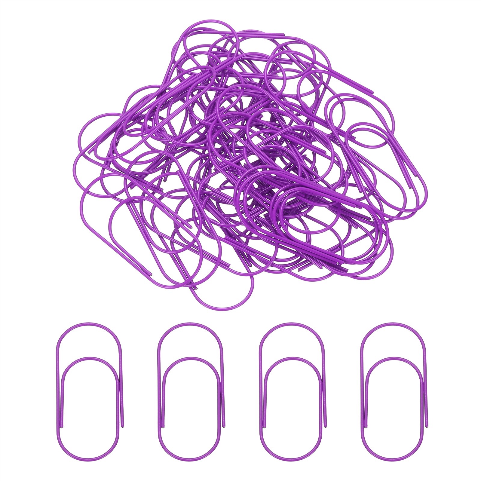 100pcs 2inch Paper Clip, 50mm Rust-proof Paper Clip Large Paper Clip, Purple