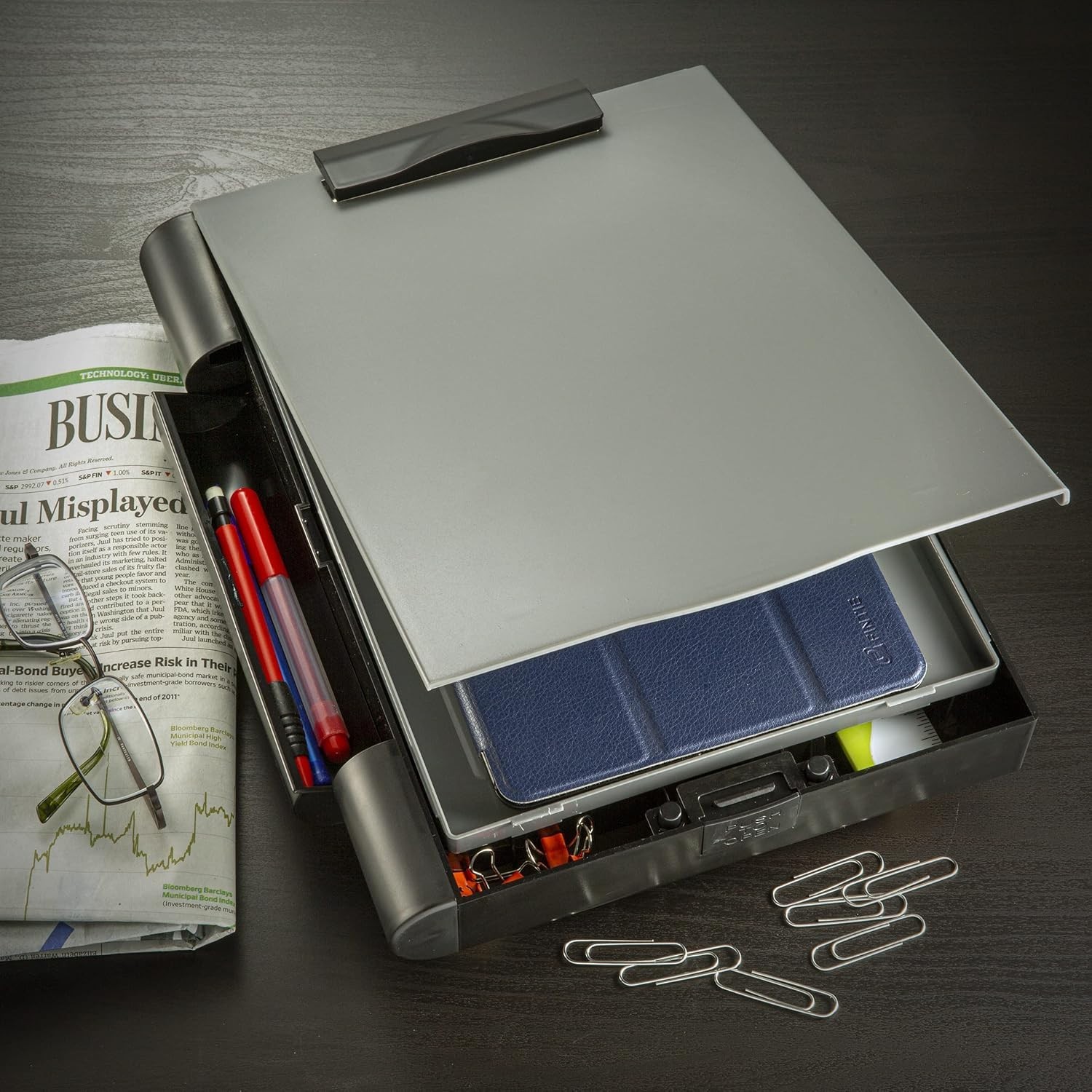 Double Storage Clipboard, Form Holder with 2 Compartments, Magnetized Storage…