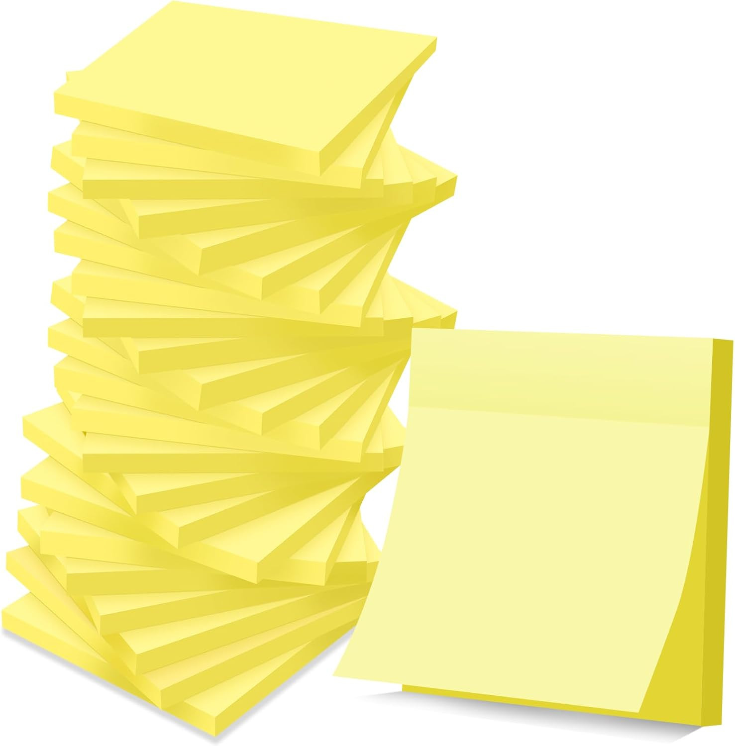 (24 Pack) Sticky Notes 3×3 in Yellow, Clean Removal, Recyclable, Self-Stick P…