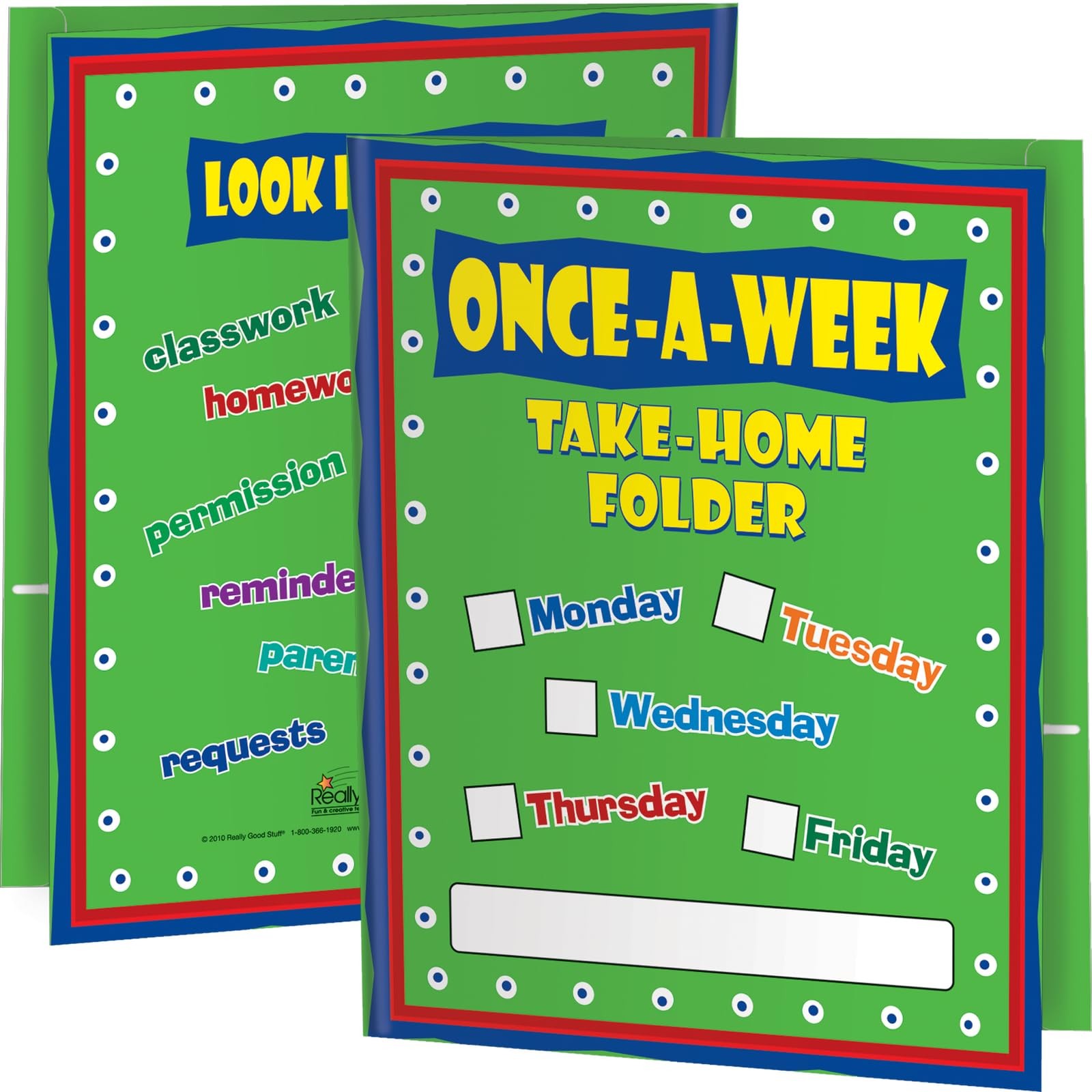 OnceAWeek TakeHome Laminated File Folders Set 12 Classroom 9.5×12 Inch