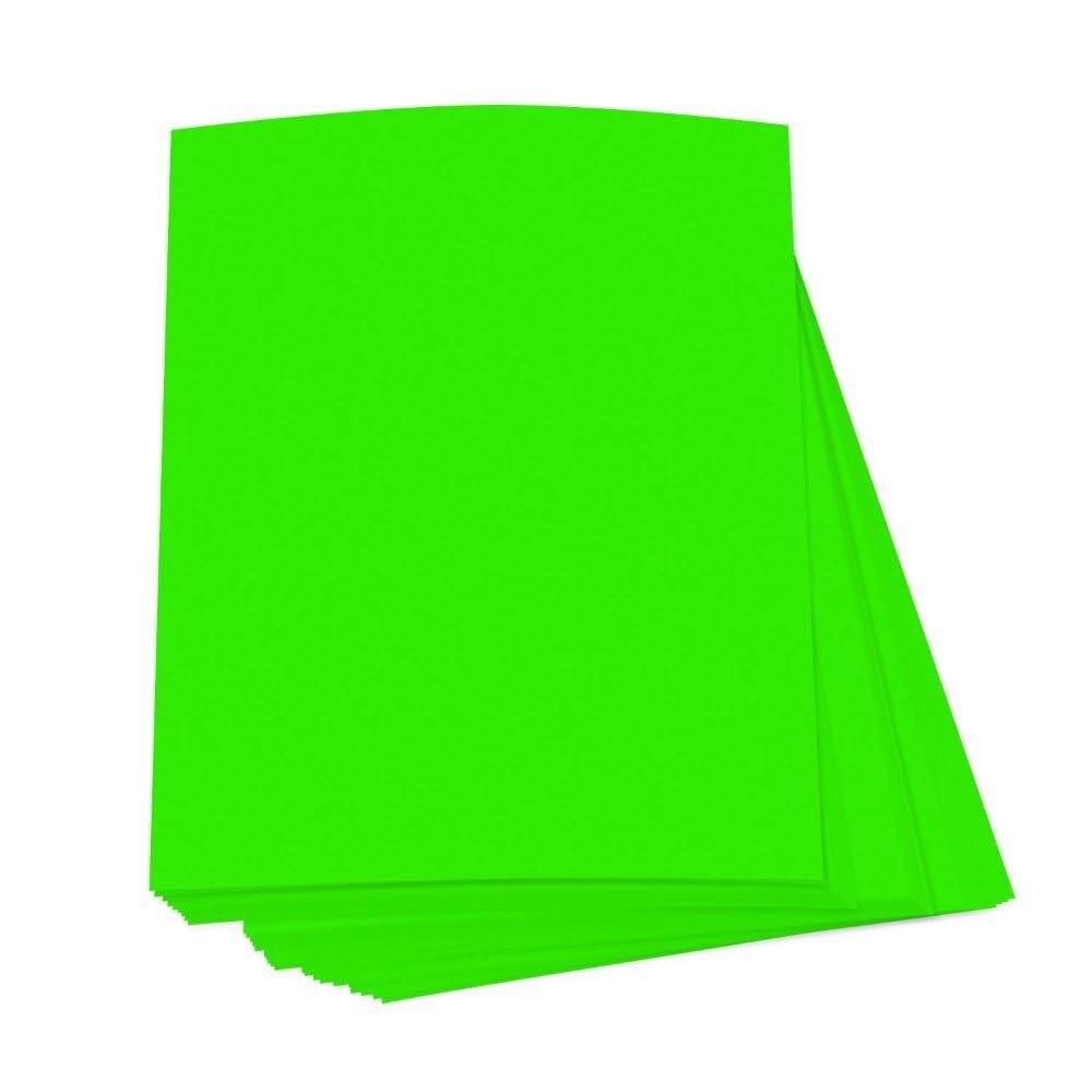 Limited Papers. Sticker Label Fluorescent, 8.5″X11″, 60Ib (Green). – 100 Sheets