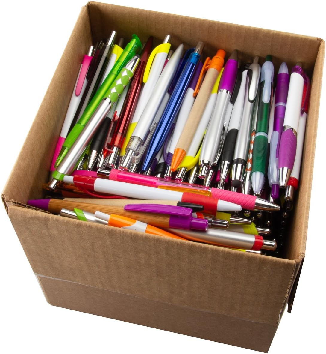(5 Pound Box, Approx. 200-250 Pens) Retractable Ballpoint Pens Black Bulk Click