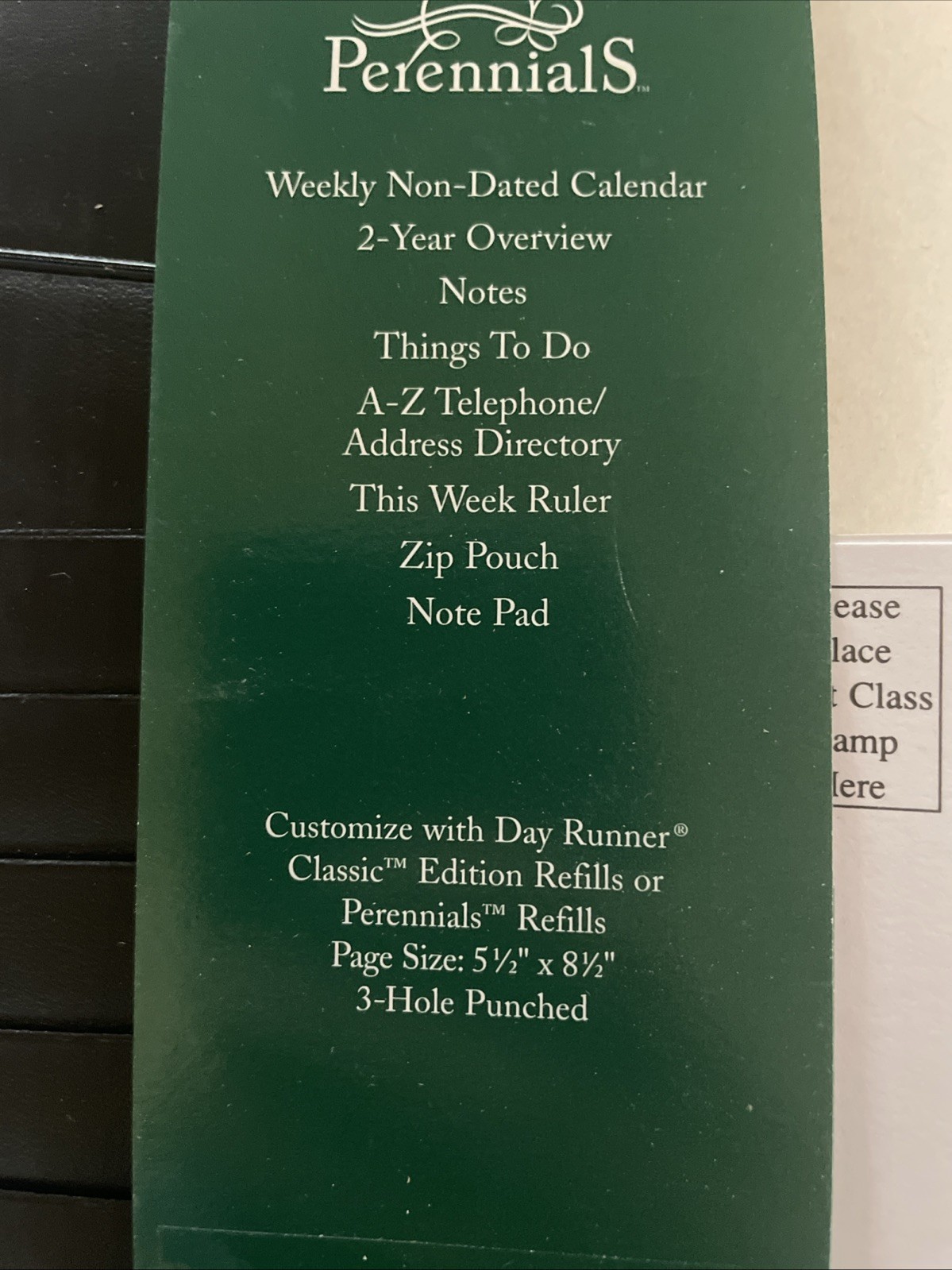 Day Runner Faux Leather Planner Binder Personal Organizer 9.25”x7”
