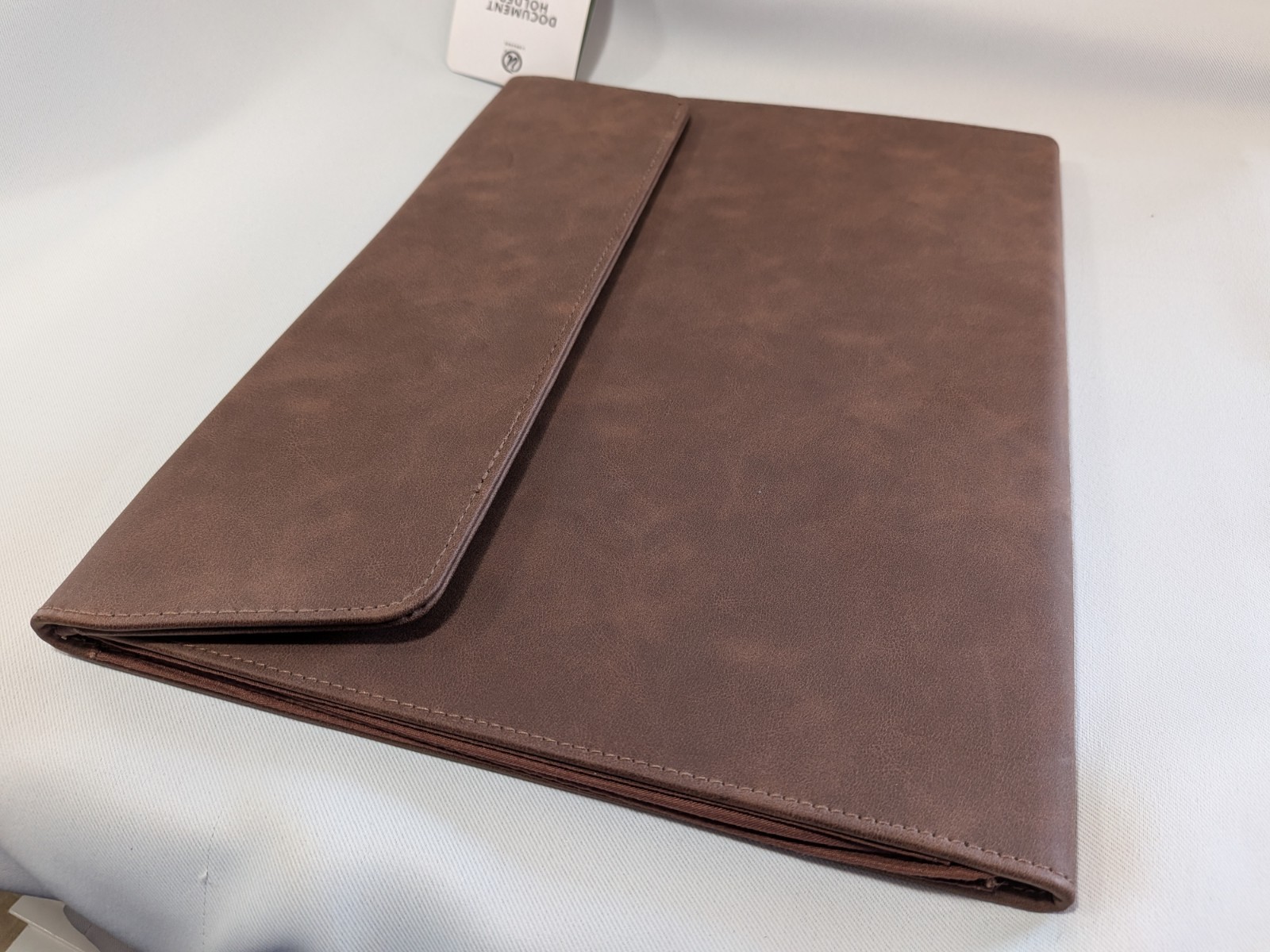 U Brands Document Holder Brown Vegan Leather Portfolio Sleeve Office Travel Case