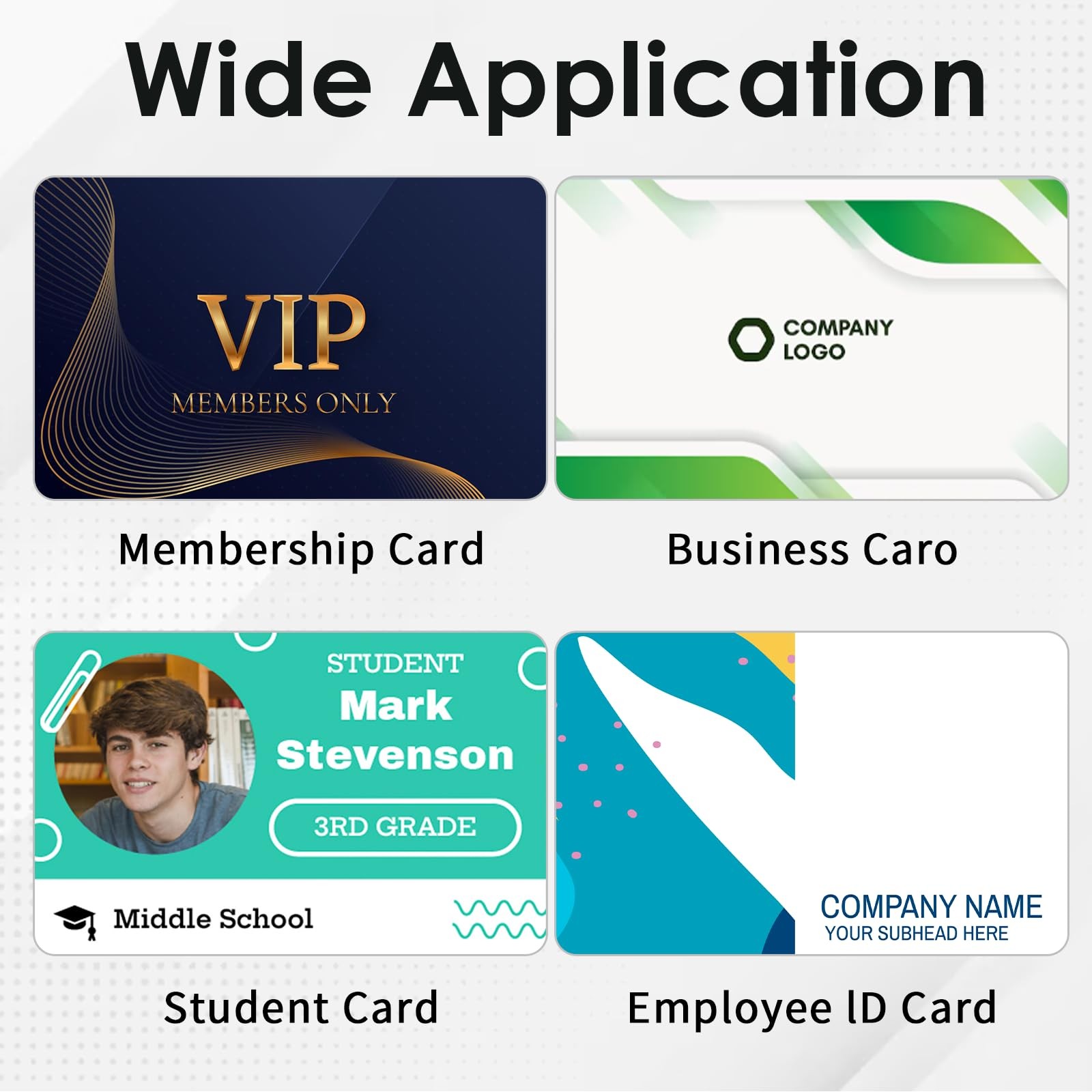 500 PCS CR80 30 Mil Graphic Quality PVC Cards Premium Blank Photo ID Badge