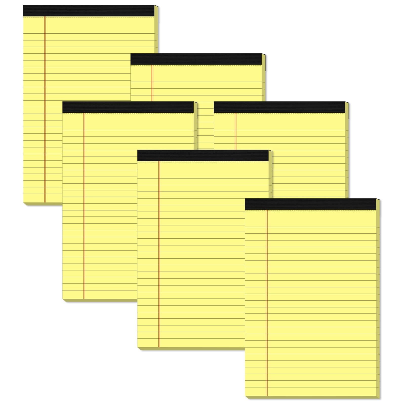Yellow Note Pads 5×8 Small Legal Pads College Ruled Notepad for Office 6 Pack