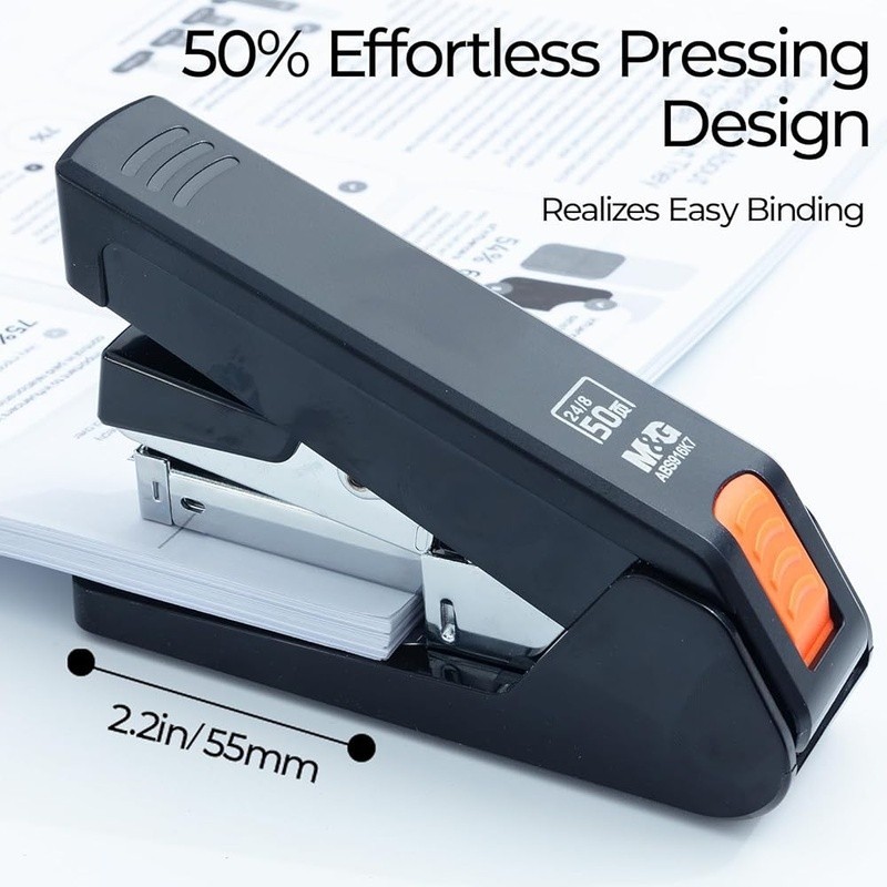 One Finger Heavy Duty Stapler Instant Reload 1000 Staples Non-Slip Base New