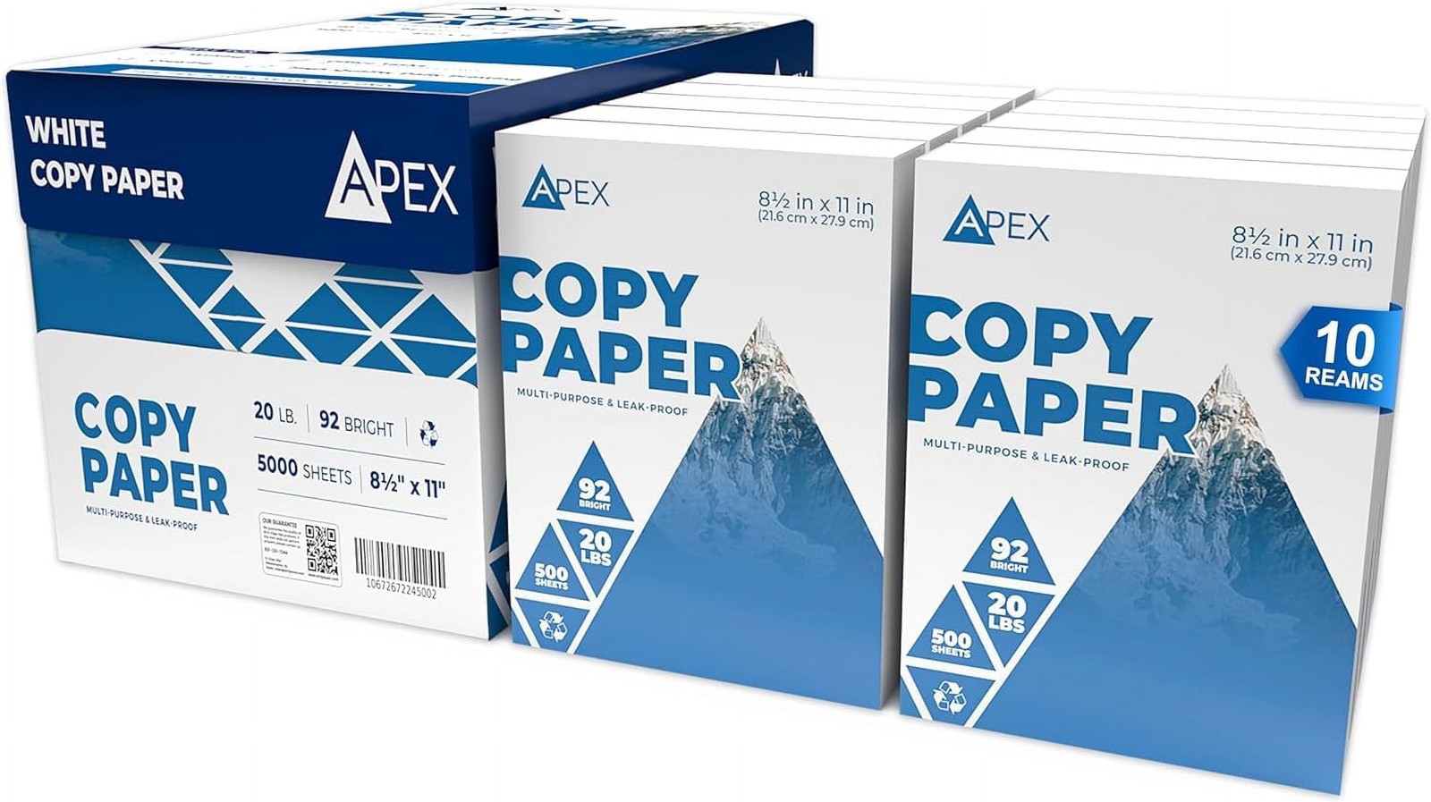 Printer Copy Paper Multipurpose White 8.5″ X 11″ Bulk 10 Reams 5000 Sheets