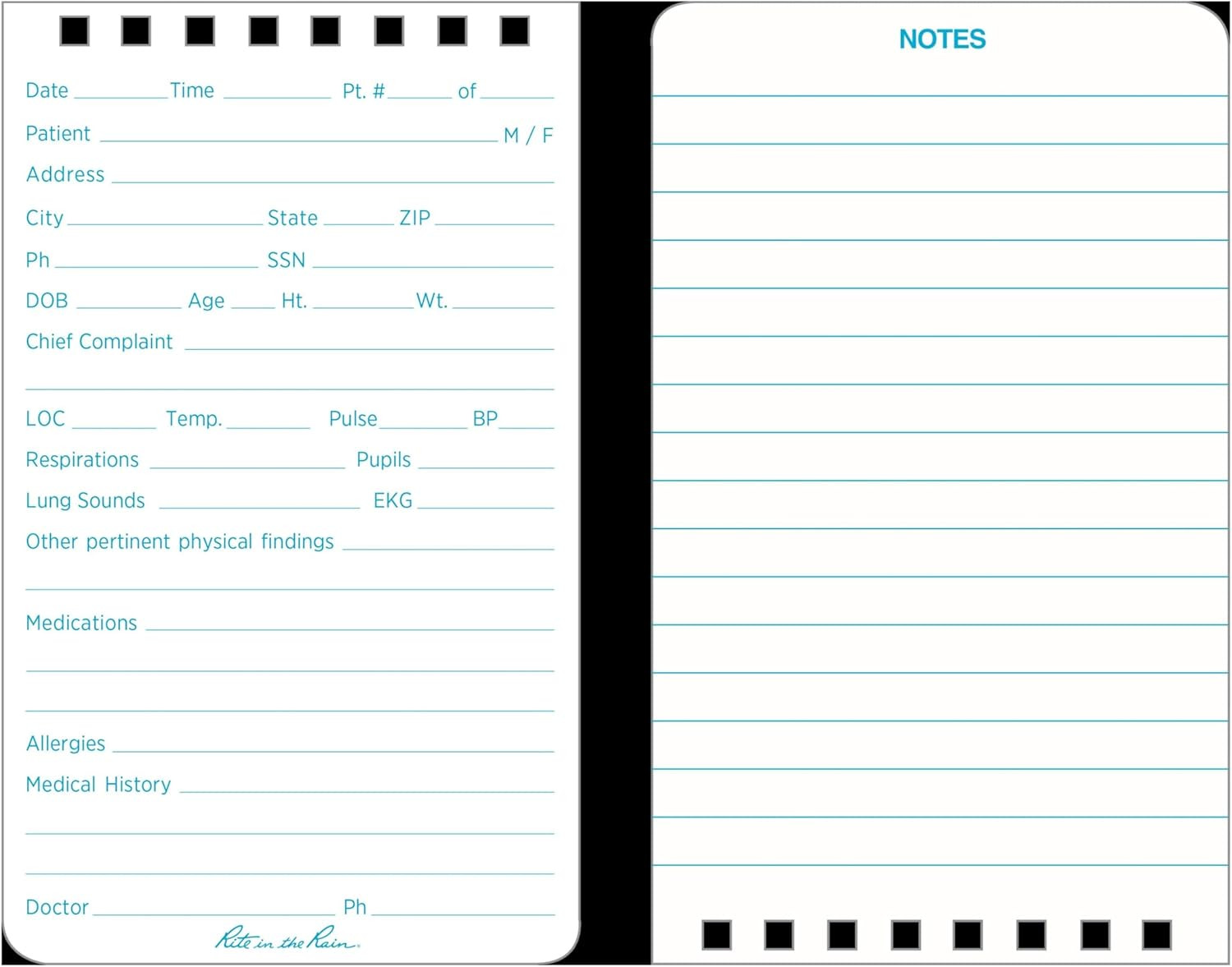Weatherproof EMS Notebook, 3″ X 5″, Yellow Cover, Vital Stats Pages, 3 Pack (No.