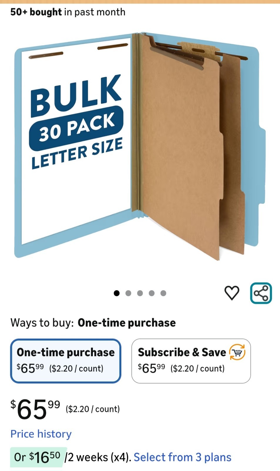 Blue Summit Supplies 30 Letter Size Light Blue Classification Folders, 2…