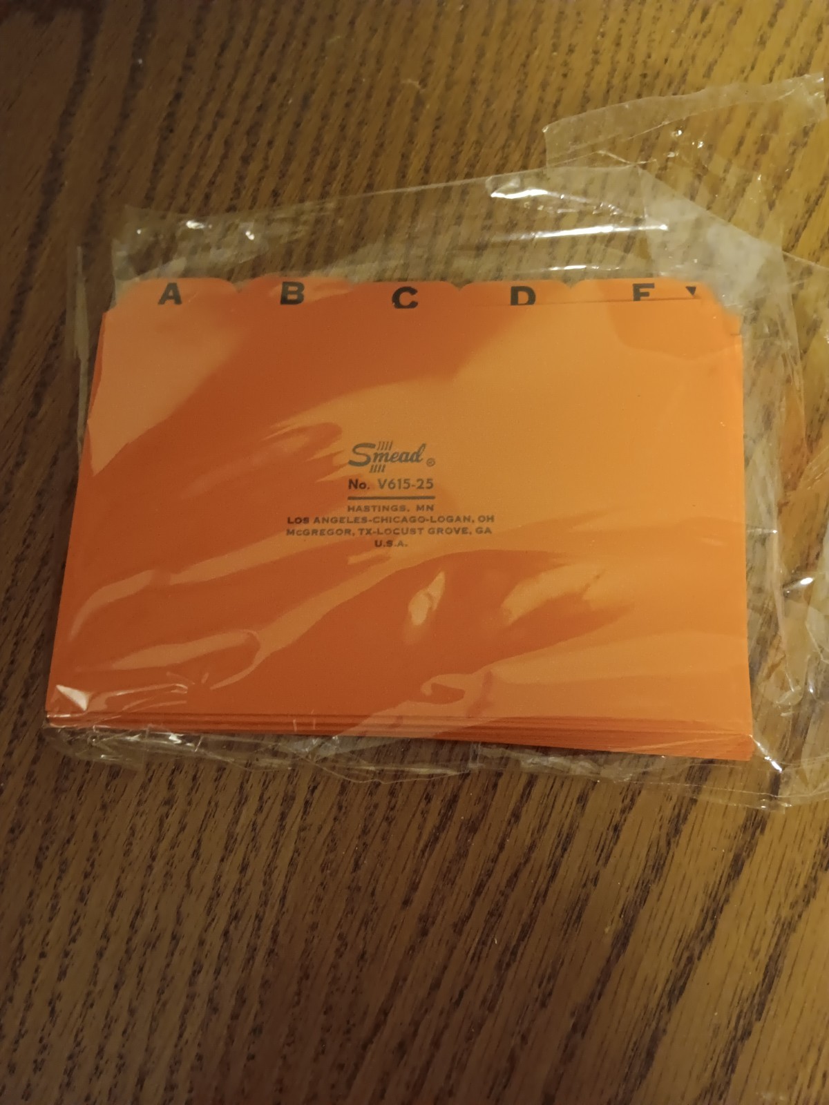 VTG SMEAD Index Cards Dividers 3×5 Alphabetical Set 24 Tabs Heavy plastic USA