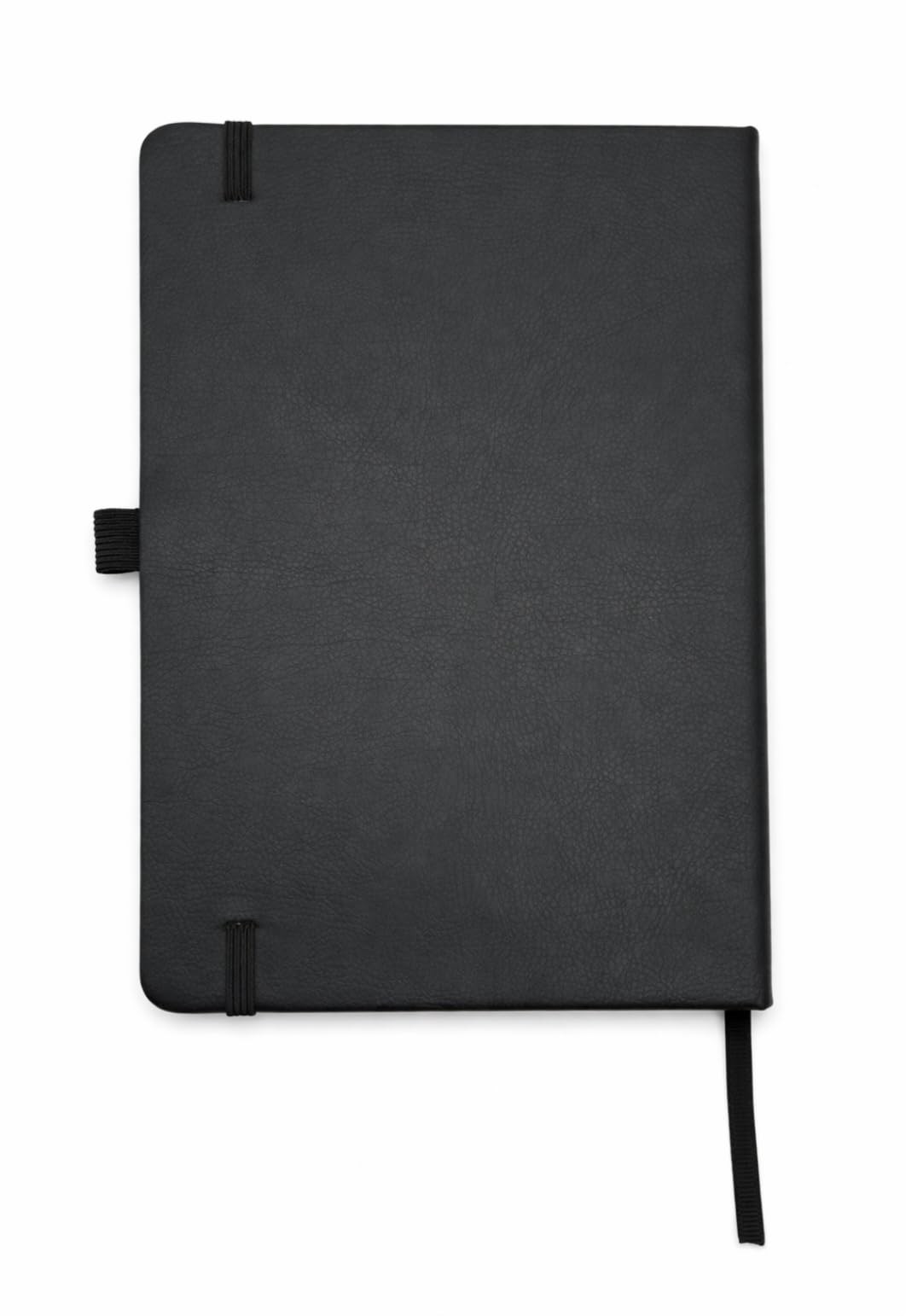 Premium Eco-Leather Notebook, 200 Pages, Reduced Glare Ivory Paper, Black