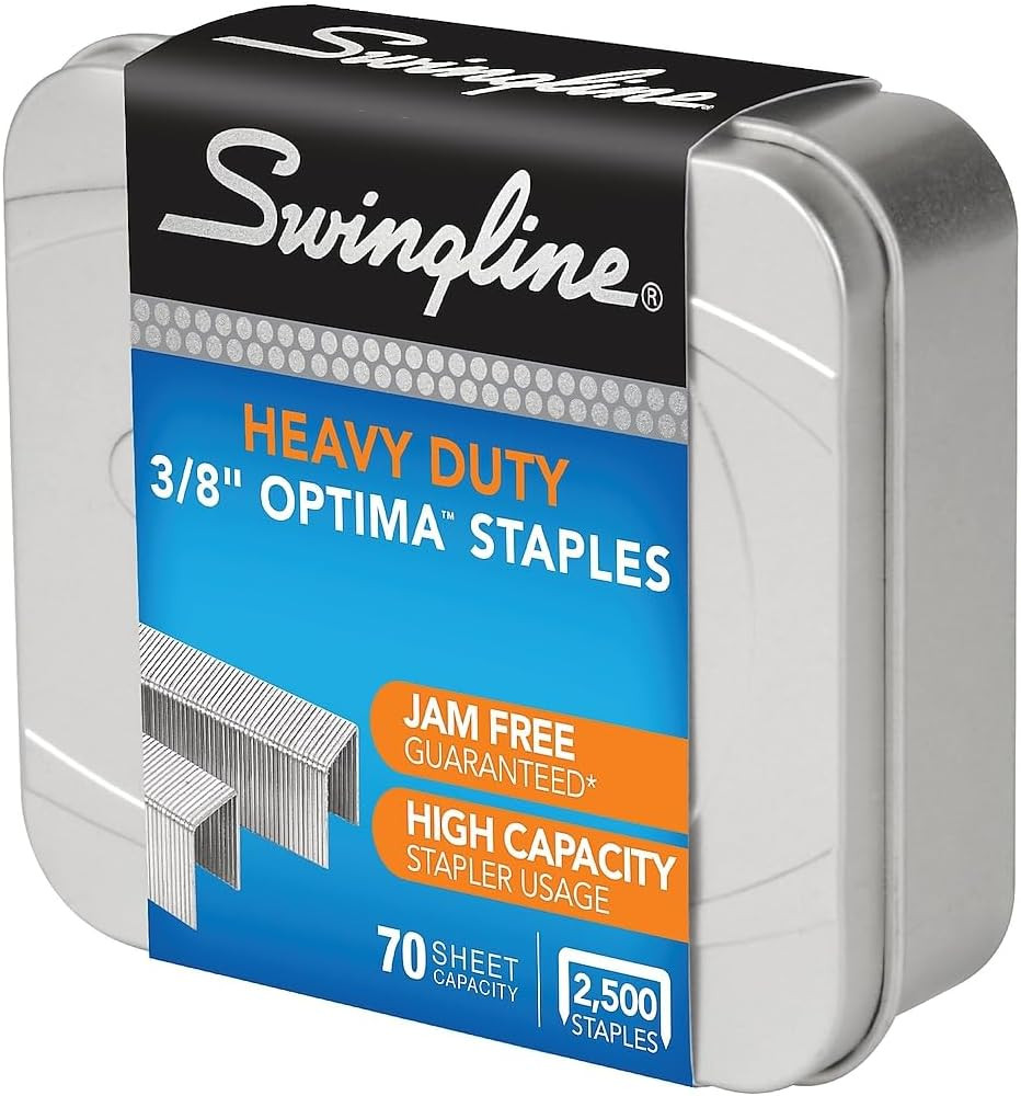 Staples, Premium High Capacity for Desktop Staplers, 3/8″ Length, 125/Strip, 250