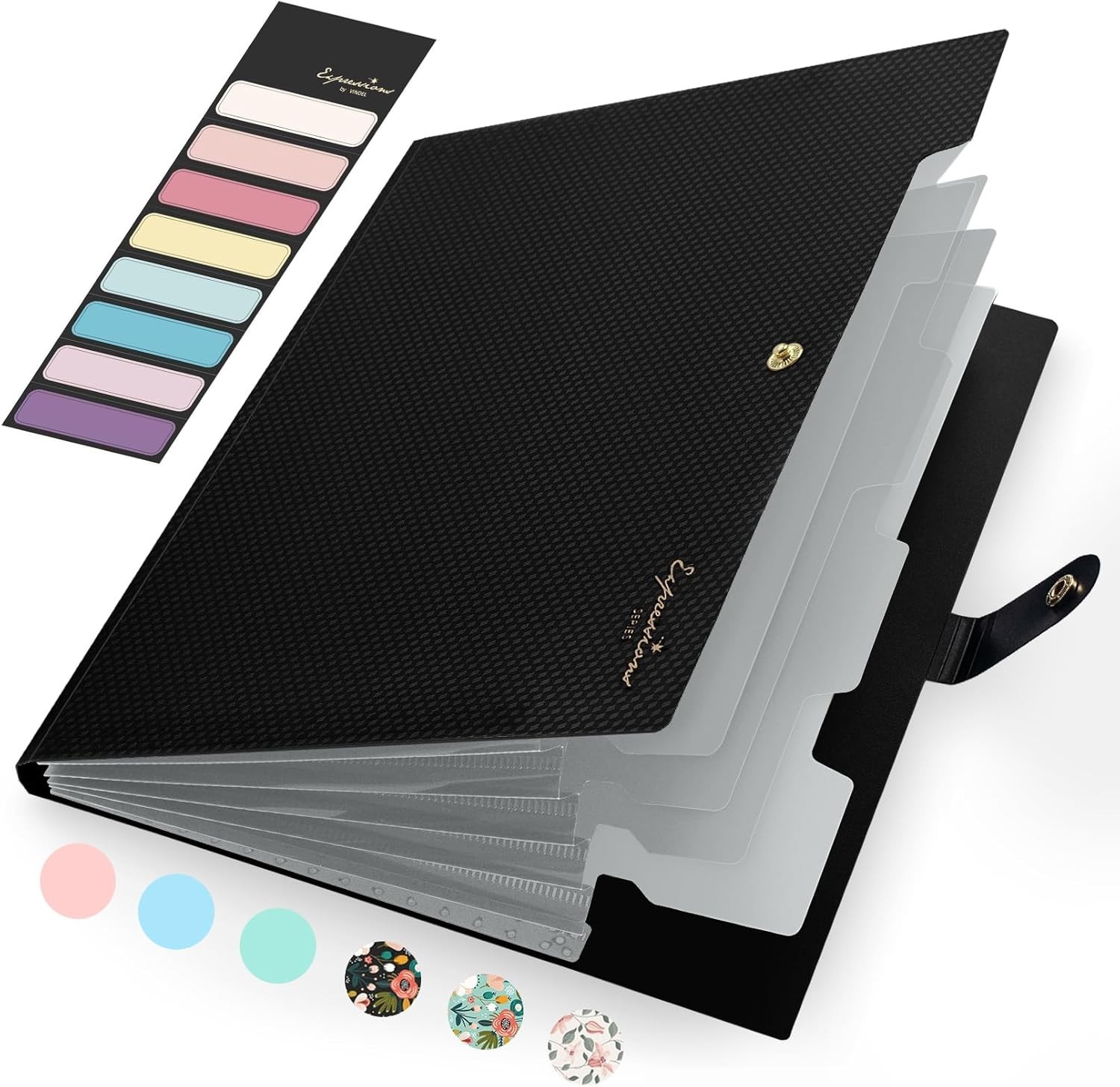 Sooez Accordion File Organizer, Letter Size Expanding File Folder with Labels…