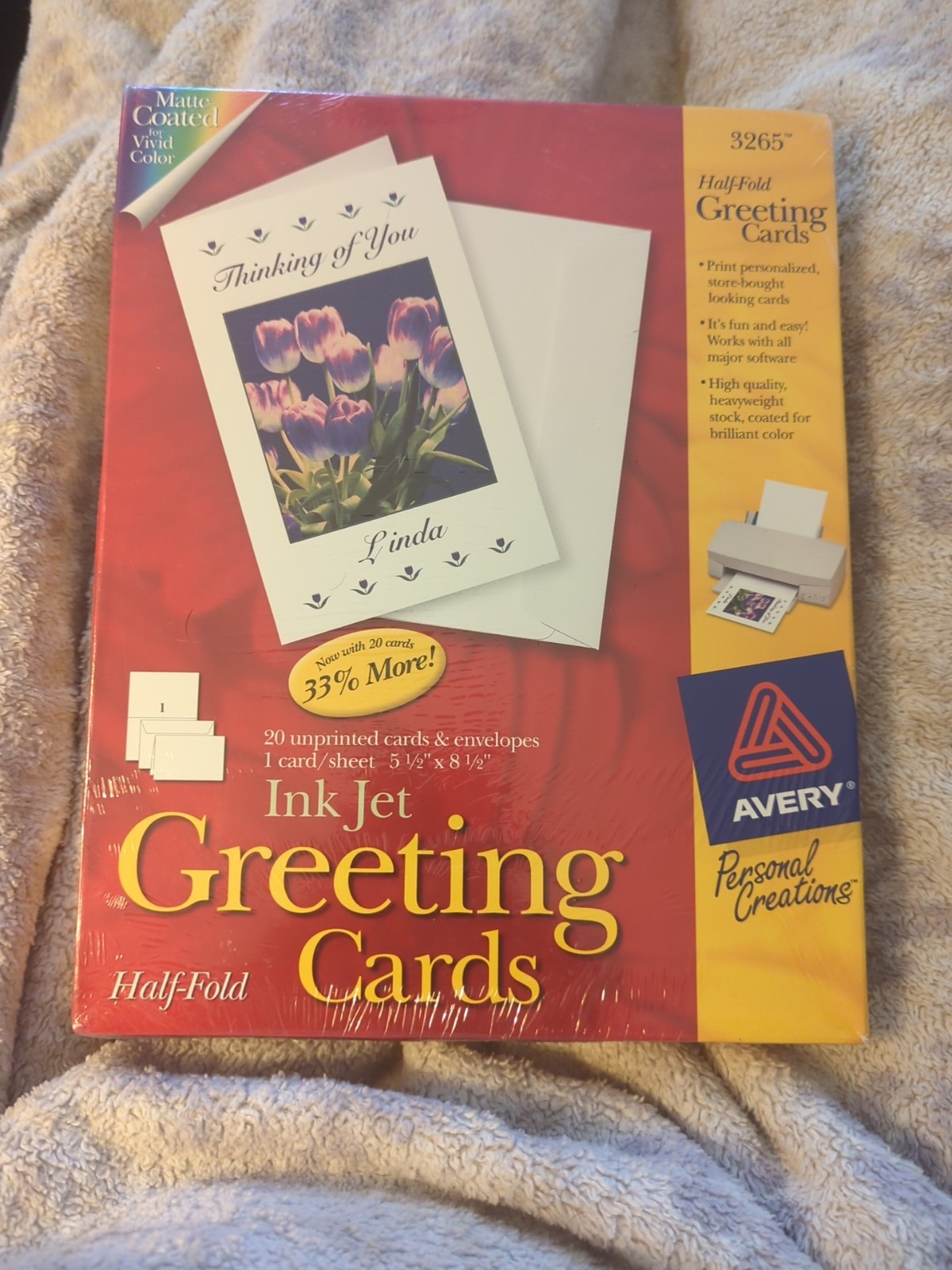 Avery Ink Jet Greeting Card – 5.50″ X 8.50″ – Matte – 20 / Box – White (3265)
