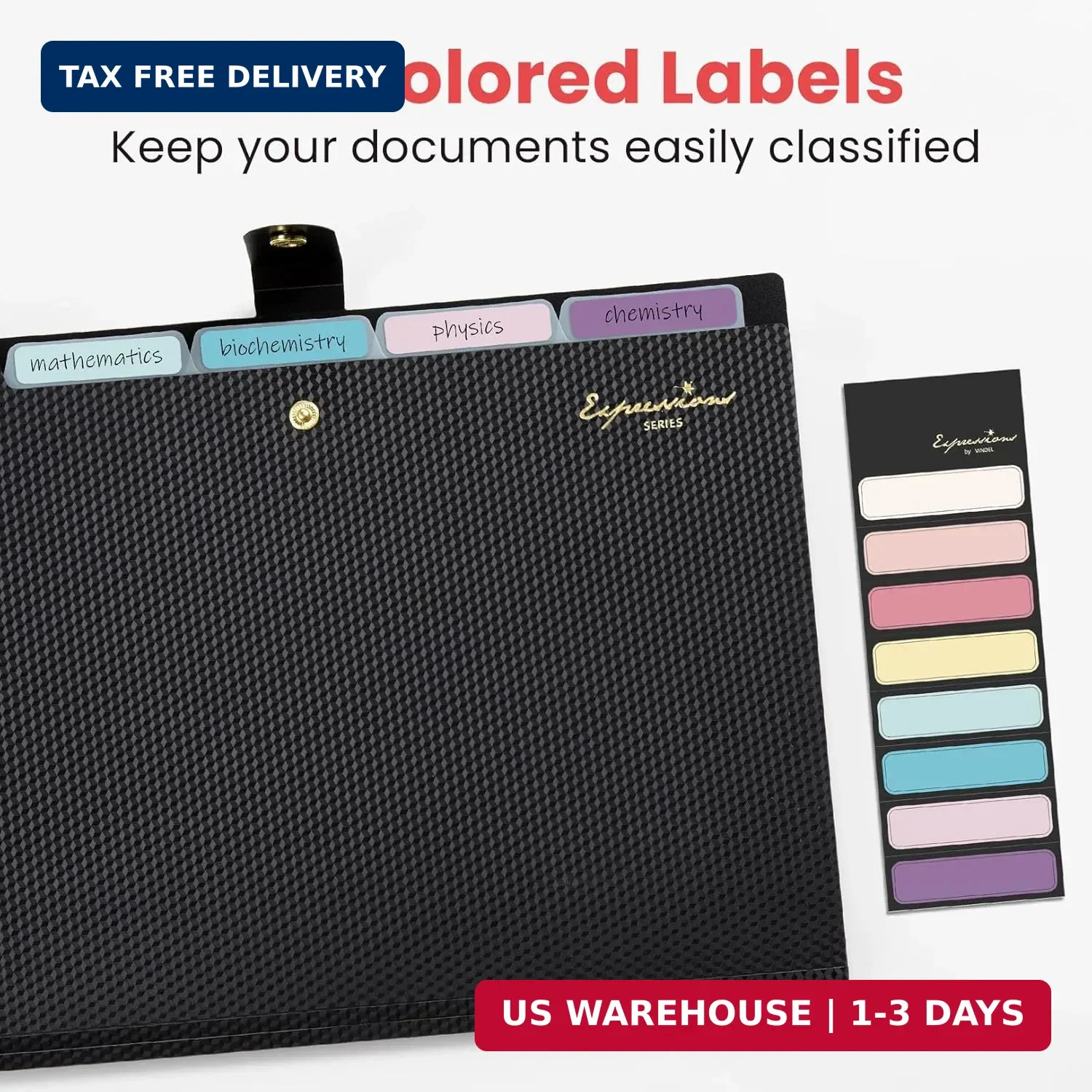Sooez Accordion File Organizer, Letter Size Expanding File Folder with Labels, 5