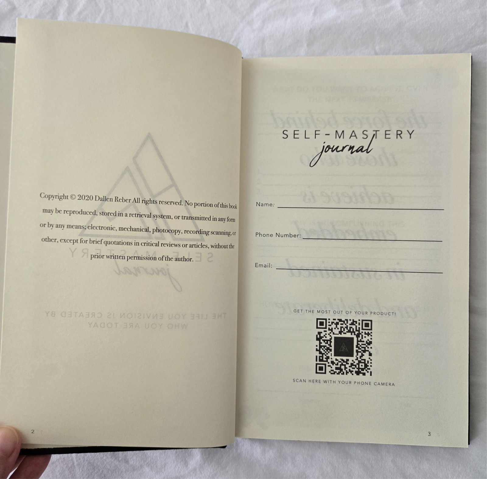 Intentions Journal – Black Cover, Daily Check-Ins (See Description)