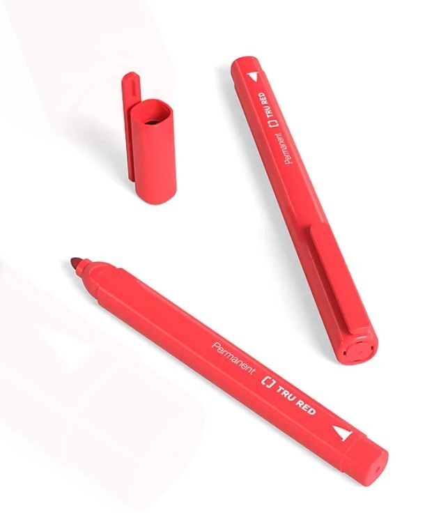 Staples TRU RED Permanent Markers Fine Tip Red 36 Count TR54539 – 3 Boxes of 12
