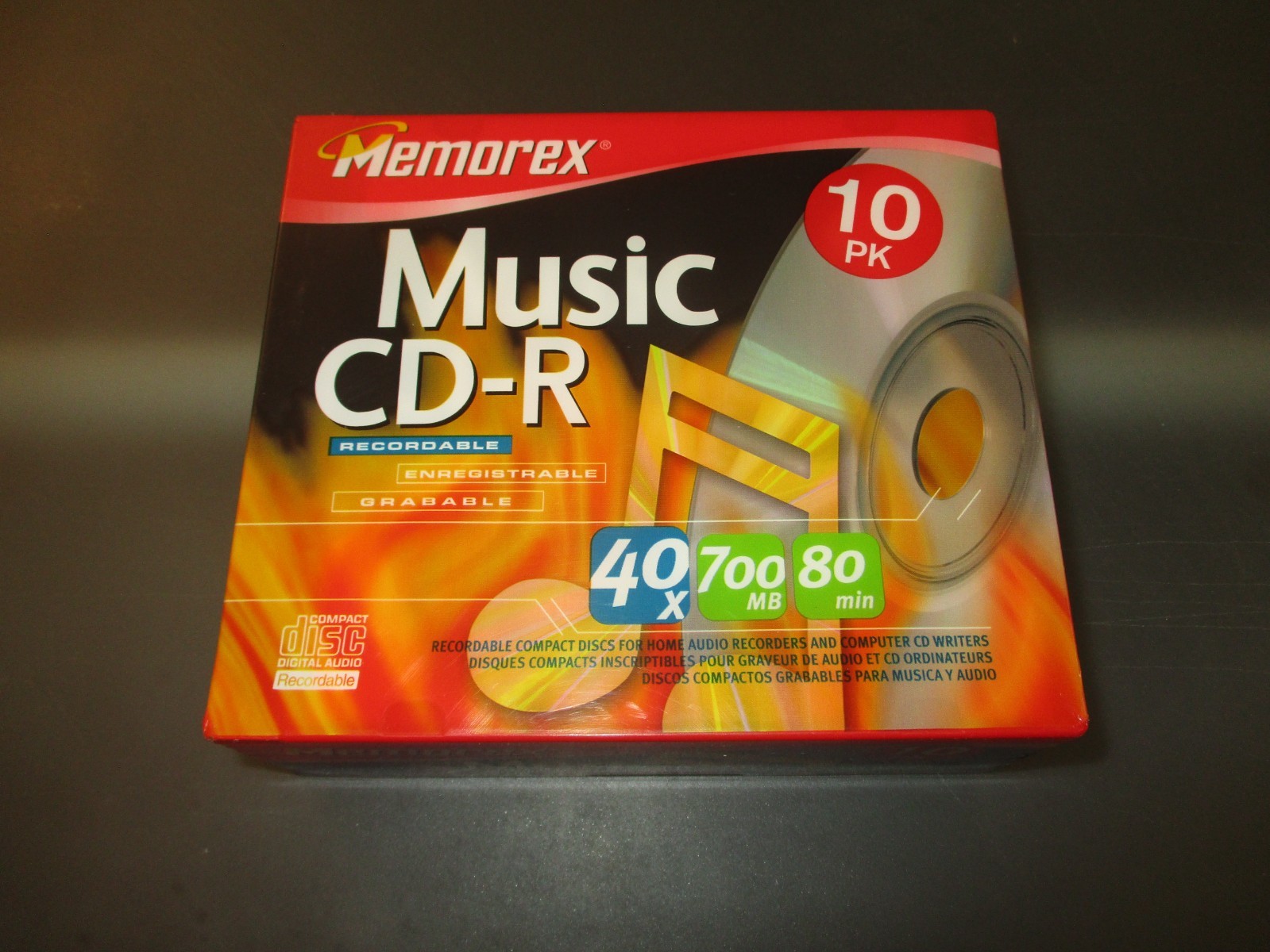 Memorex NEW Music CD-R Recordable CDs 700 MB 80 min 40x Multi Speed 10pk