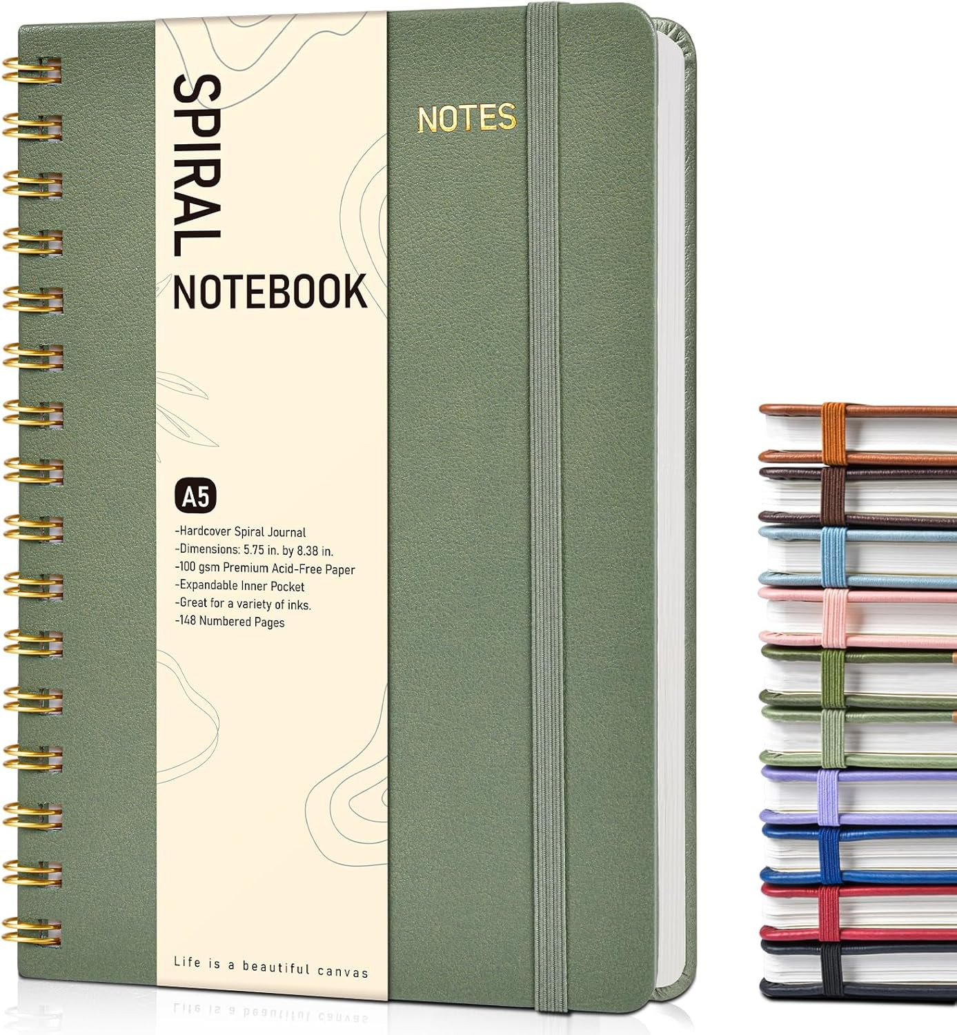 Dotted Spiral Journal Notebook, A5 Hardcover Spiral Journals for Women Men, 100