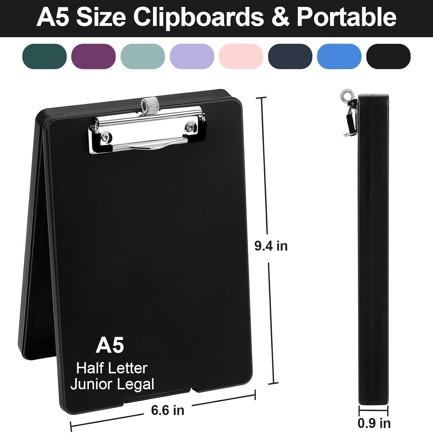 Small Clipboard with Storage, A5 Clipboards with Pen Holder, Half Letter Clip…