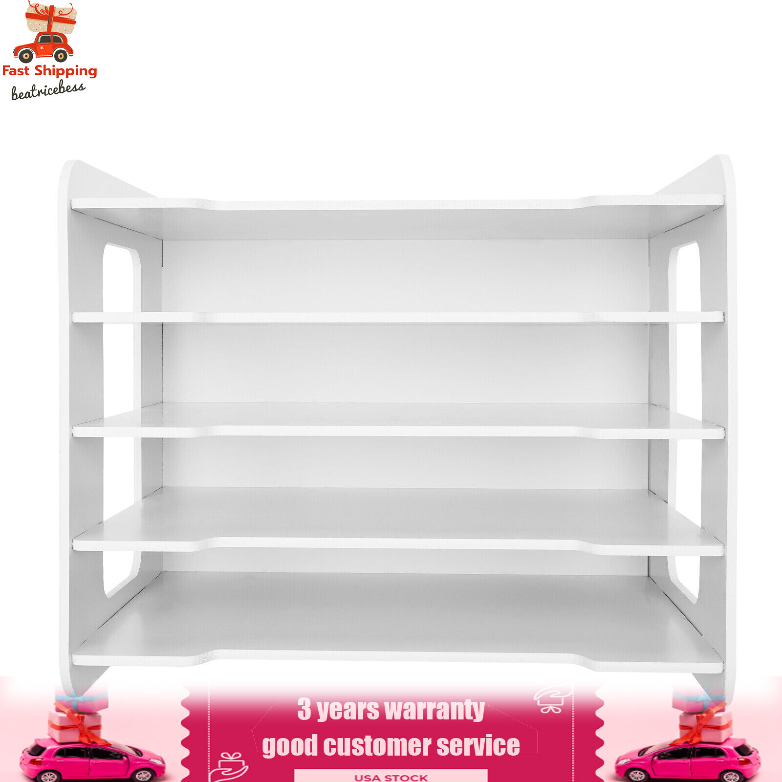 Stackable File Organizer Tray Desk Desktop Paper Document Tray Holder 5 Tiers