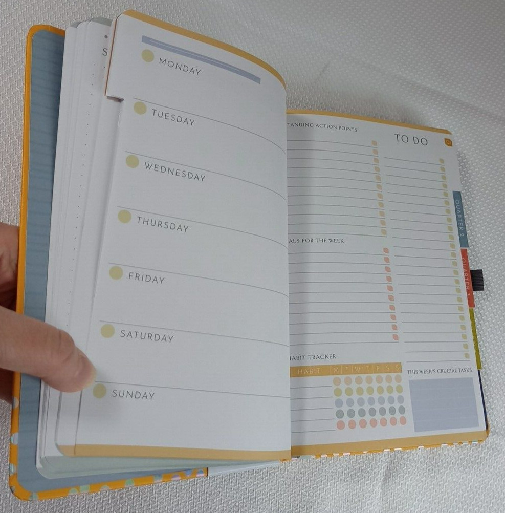 Goals Planner 12 Undated Months Motivational 184 Stickers Laminated Tabs
