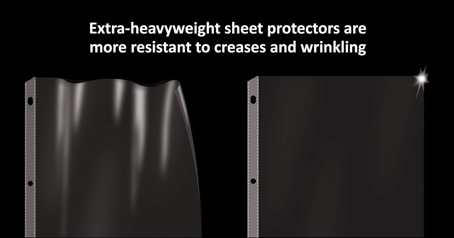 200 Count Diamond Clear Extra Heavyweight Sheet Protectors, 4 mils Strong,8.5…