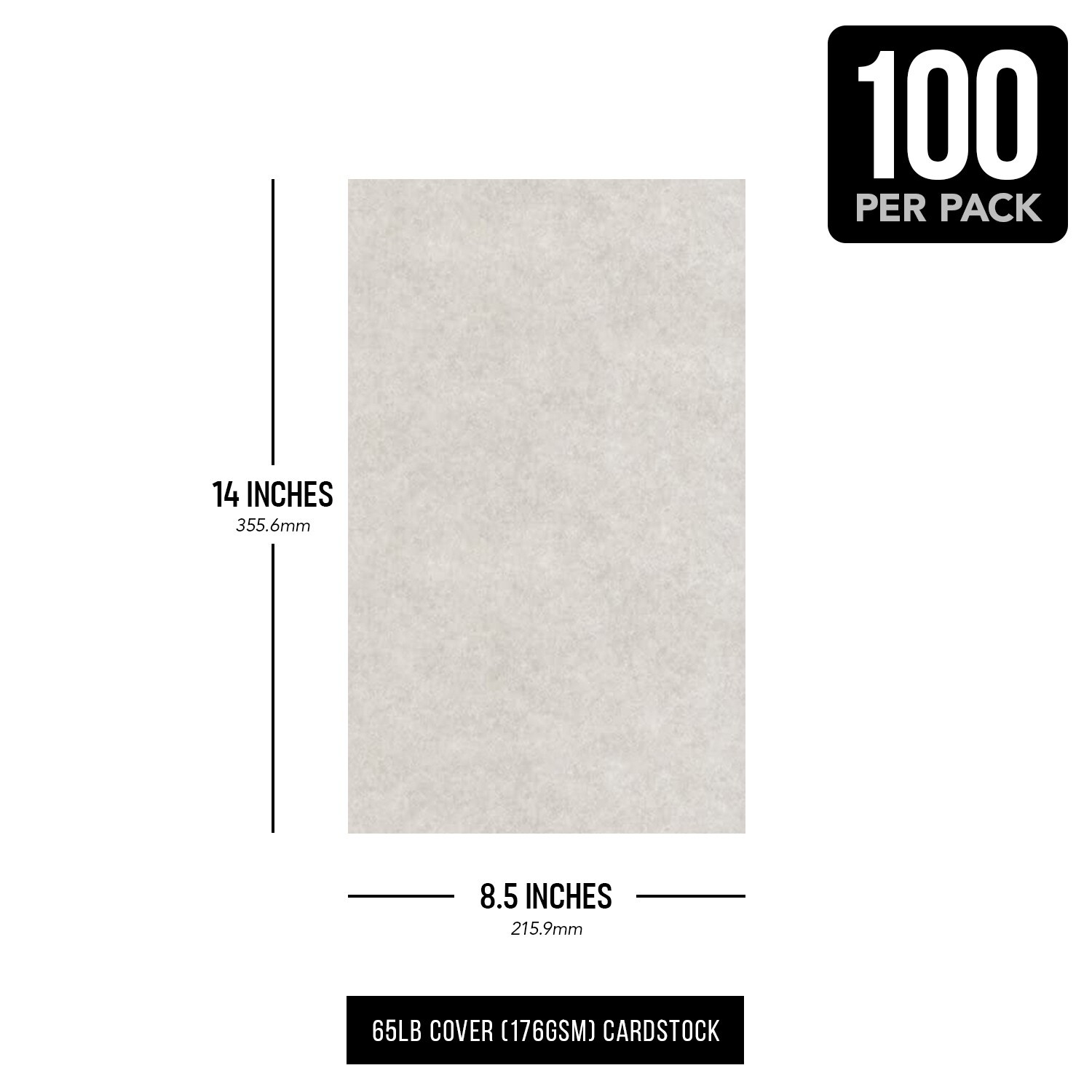 Smoke Gray Parchment Card Stock Paper, 65lb Cover (176GSM), 8.5 x 14, 100 Sheets