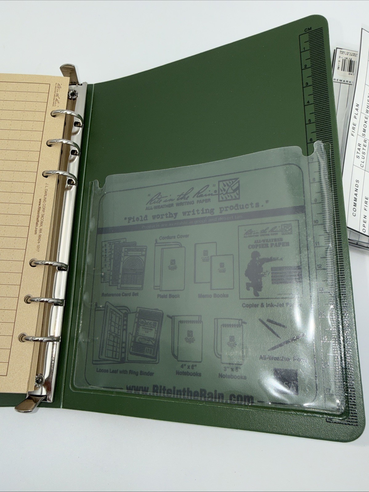 MILITARY WATERPROOF GREEN SPIRAL NOTEBOOK & BROWN COVER ALL WEATHER NOTEPAD