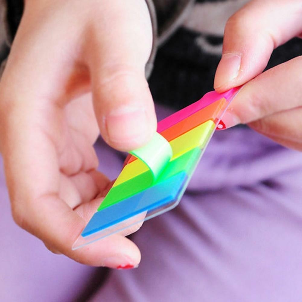 100Pcs Fluorescence Sticky Notes Memo Pad Loose-leaf Index Sticker Bookmark US