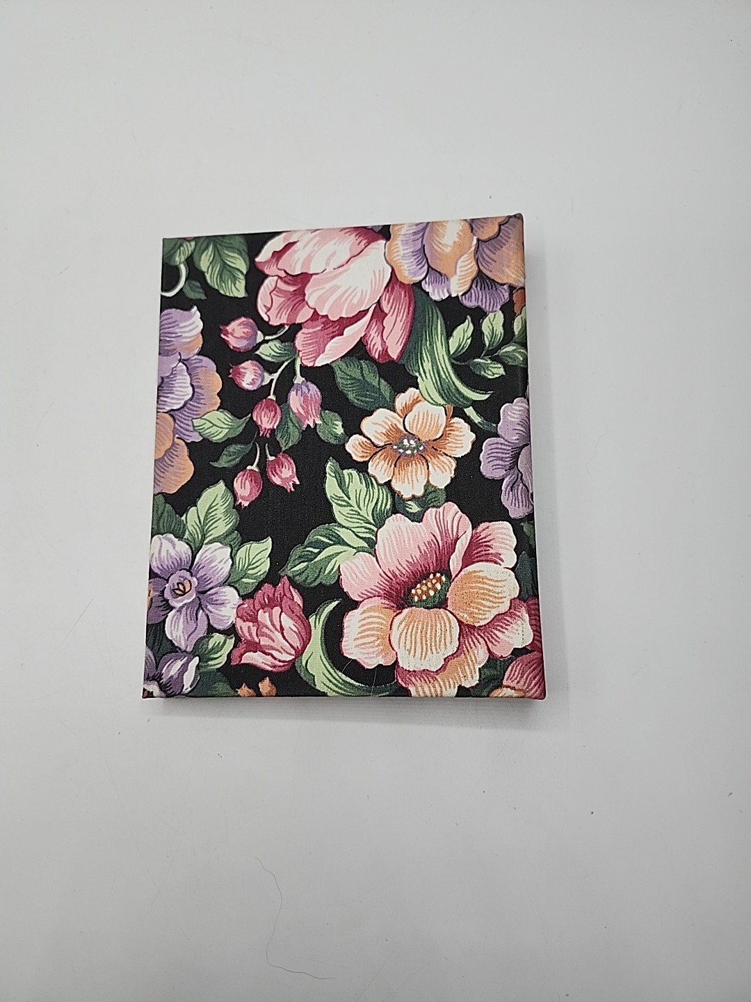 Vintage CR Gibson Floral Fabric Covered 6 Ring Refillable Address Book
