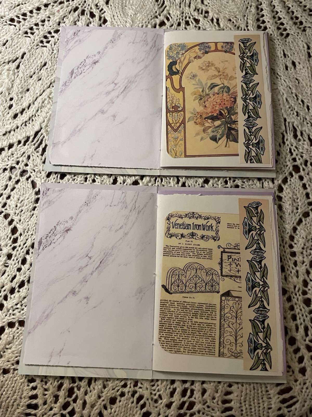 2 Junk Journal Greeting Cards Handmade 4”x6” “Live Your Dreams” Blank W/Env.