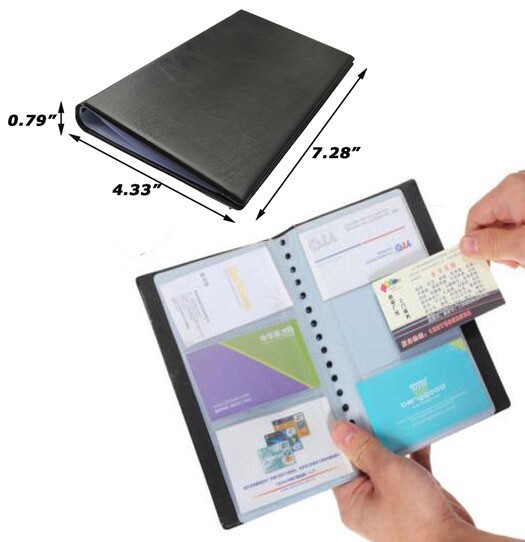 120 Cards Holder Business Name ID Credit Holder Book Case Keeper 60 Pockets