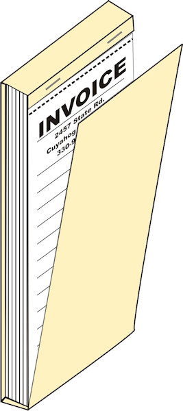 Custom 2-part NCR Wrap Around Invoice Book (250 White/Yellow Sets, 5 Books)