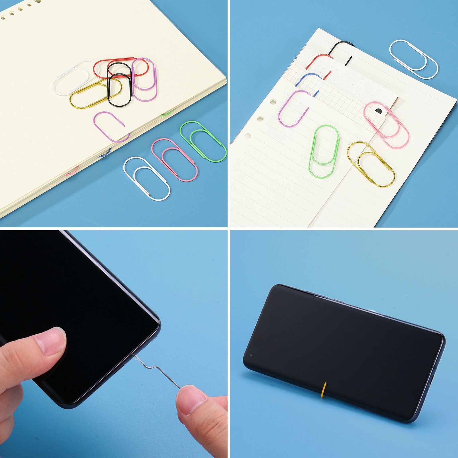 100Pcs 2inch Paper Clip 50mm Rust-proof Paper Clip Large Paper Clip Gold