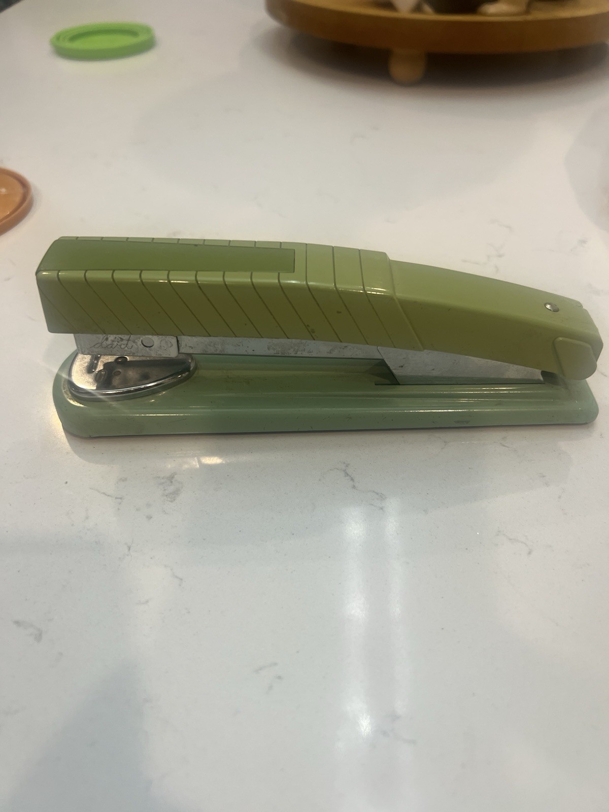 VINTAGE ACE DART METAL DESK STAPLER 450 JADE GREEN JADEITE TWO TONE Chicago USA