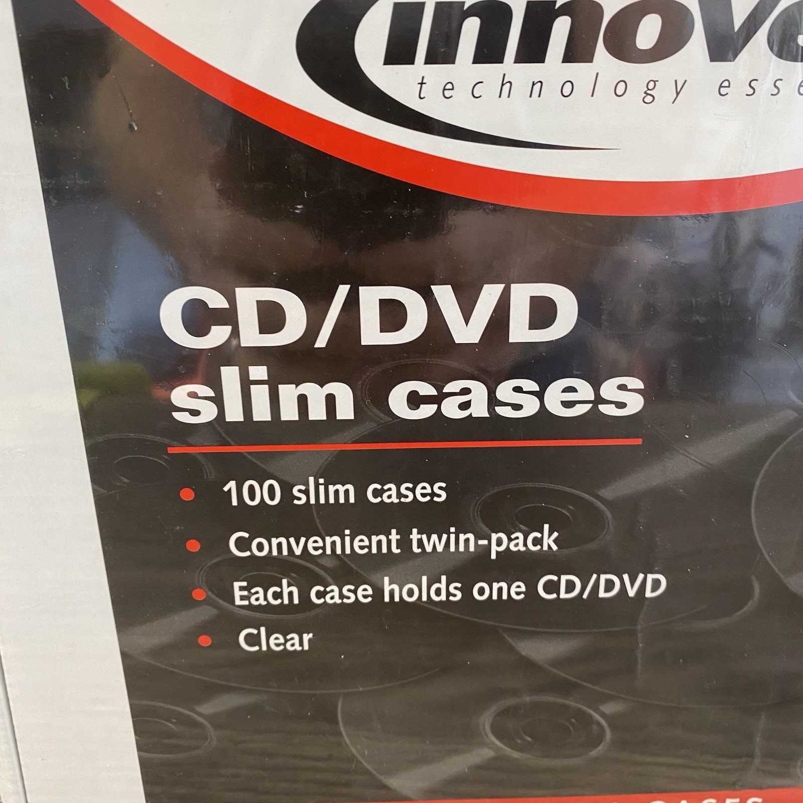 INNOVERA 100 PACK CD/DVD SLIM CASE CLEAR 85800